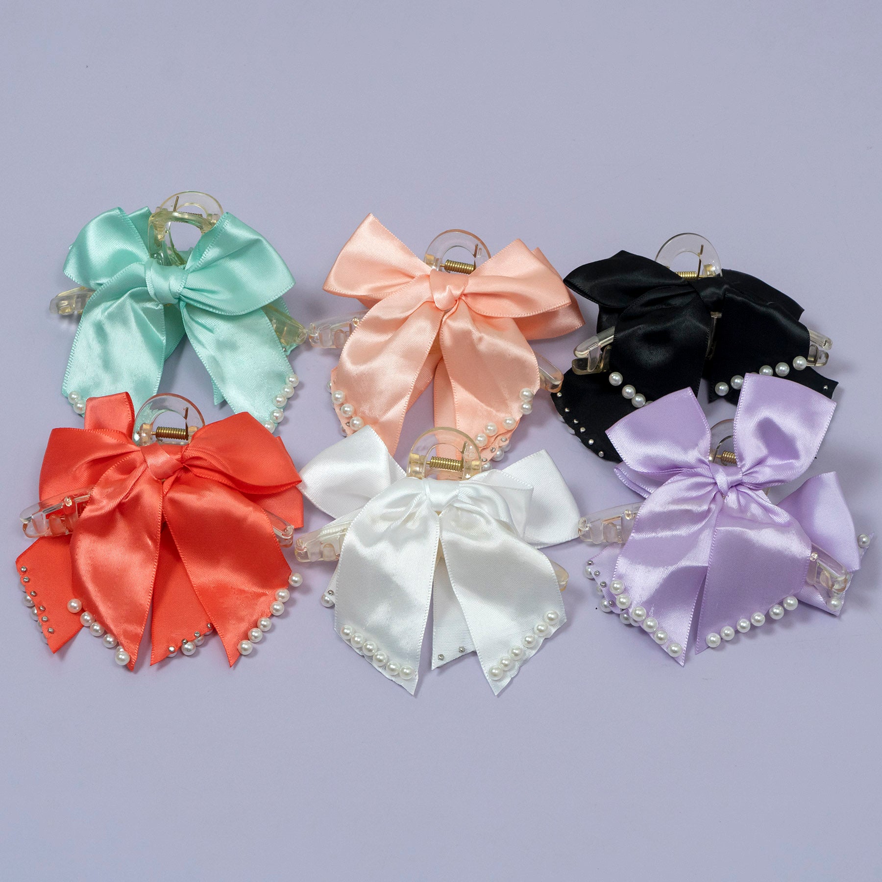 Elegant Pearl Bow Hair Claw Clip – UBK3571
