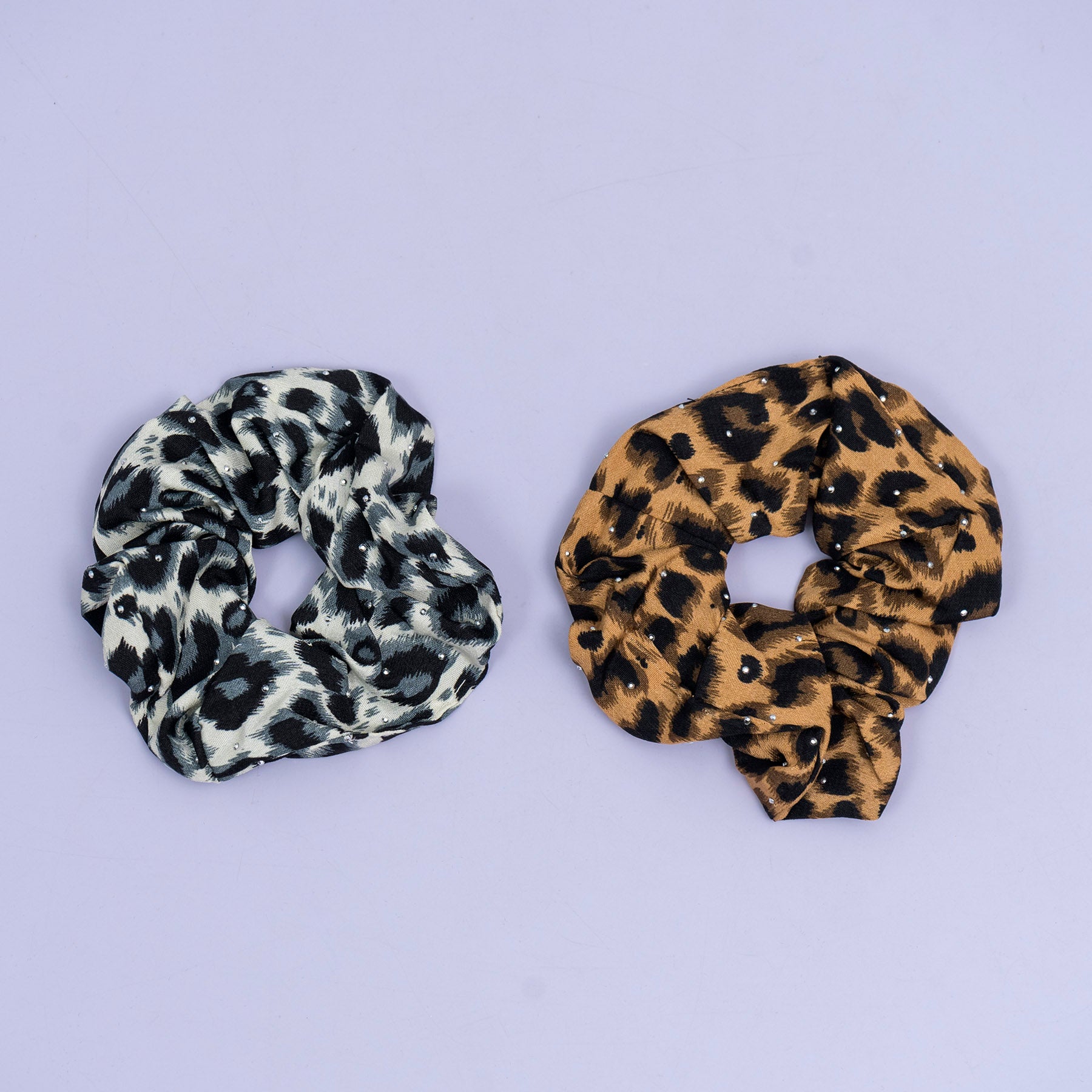 Leopard Print Studded Scrunchie – UBK3799