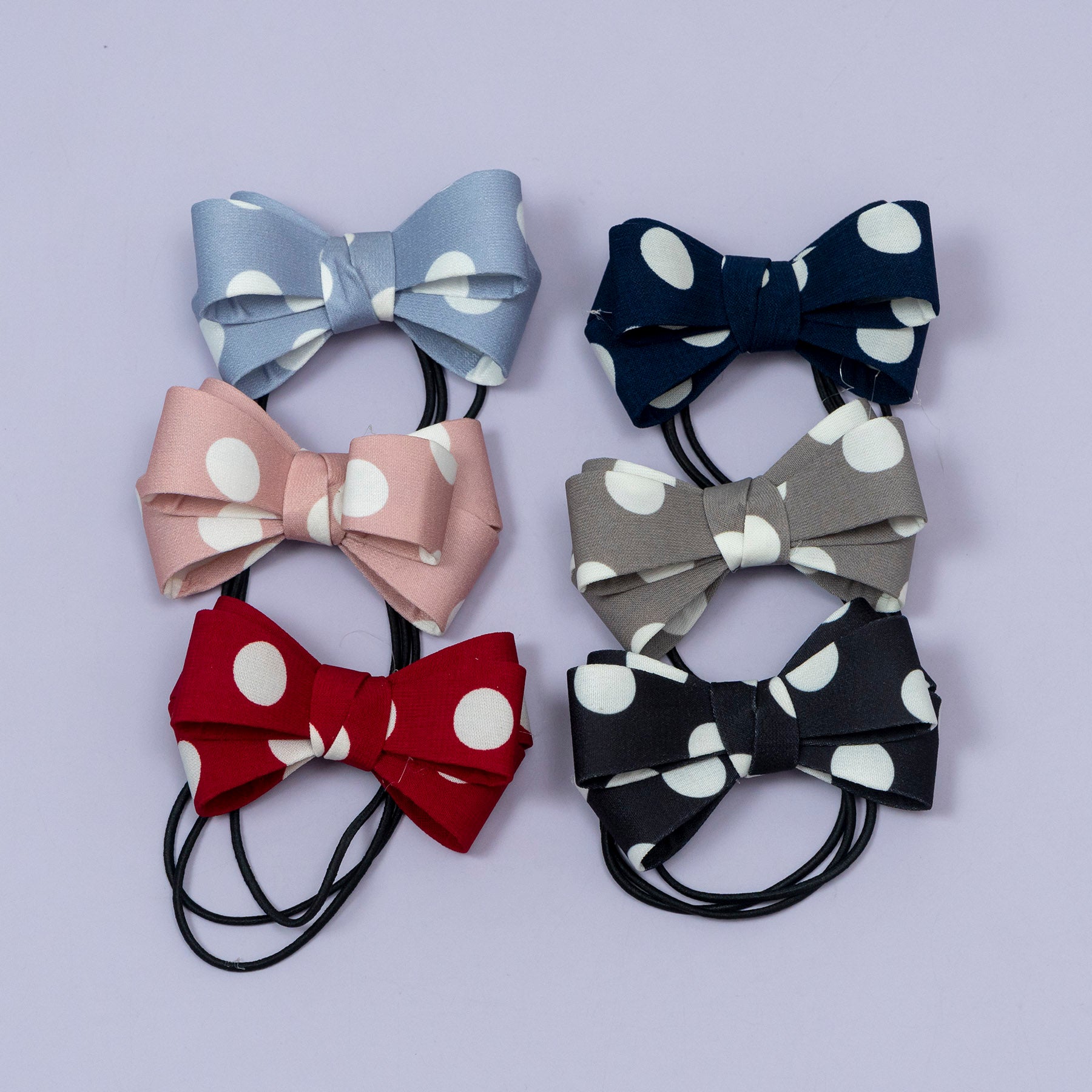 Polka Dot Fabric Bow Hair Tie – UBK3579