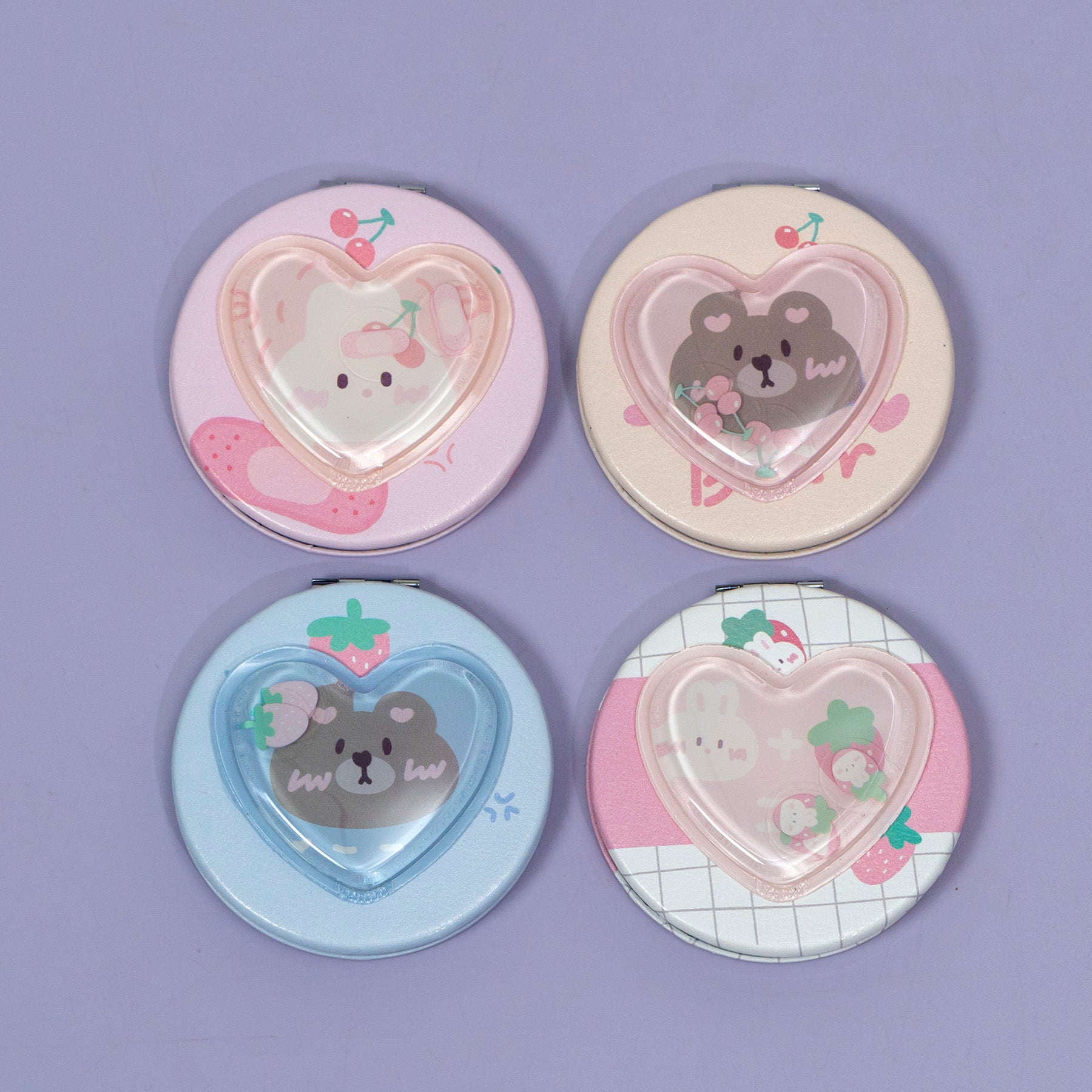 Cute Cat Glitter Shake Round Pocket Mirror – UBK3466