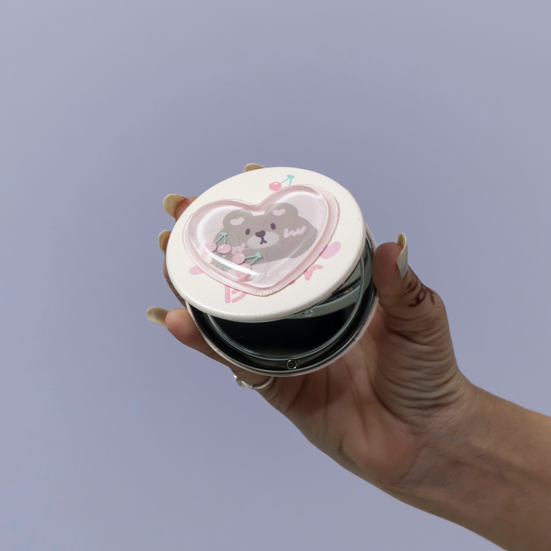 Cute Cat Glitter Shake Round Pocket Mirror – UBK3466