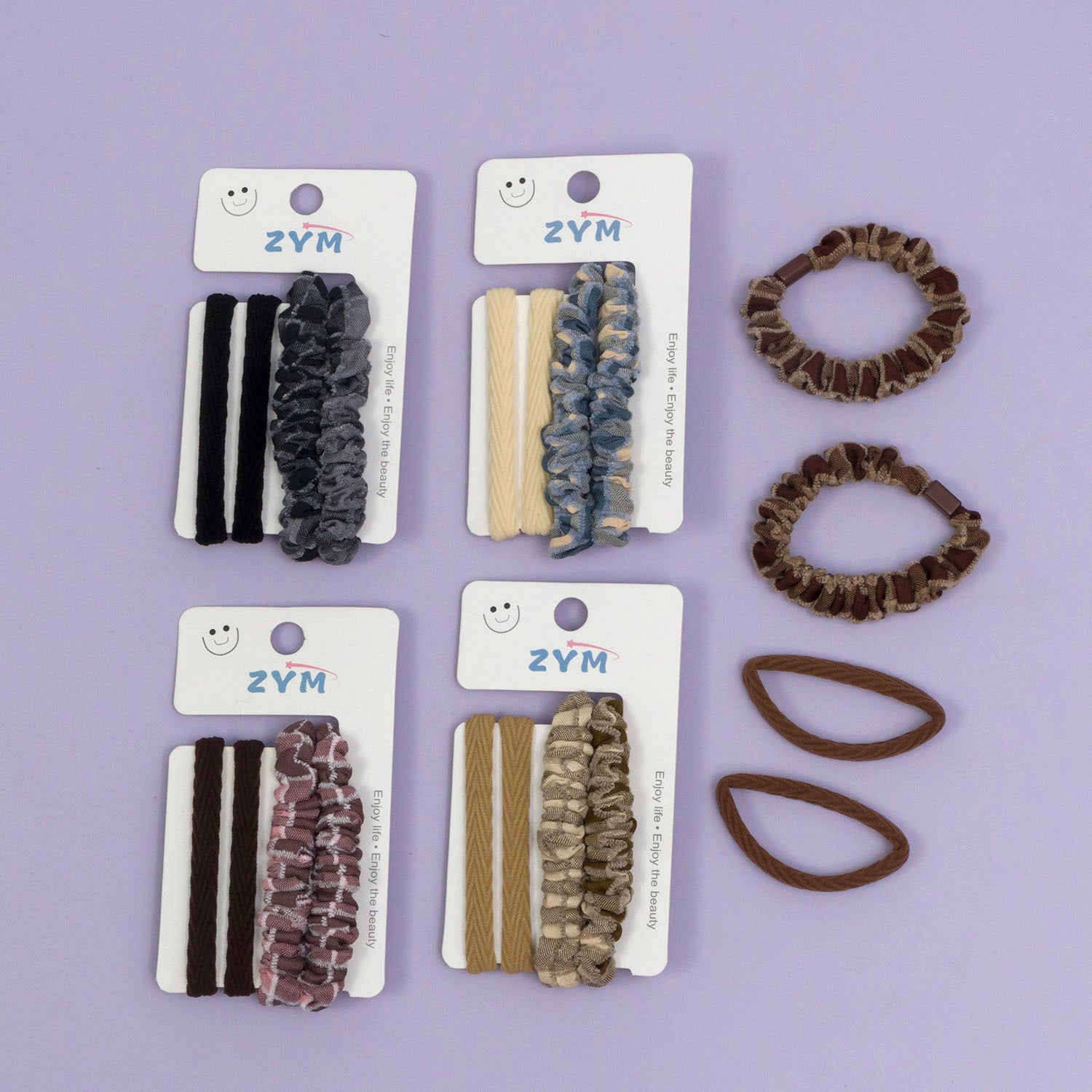 Slim hair scrunchies  (Set of 4)  - UBK2901