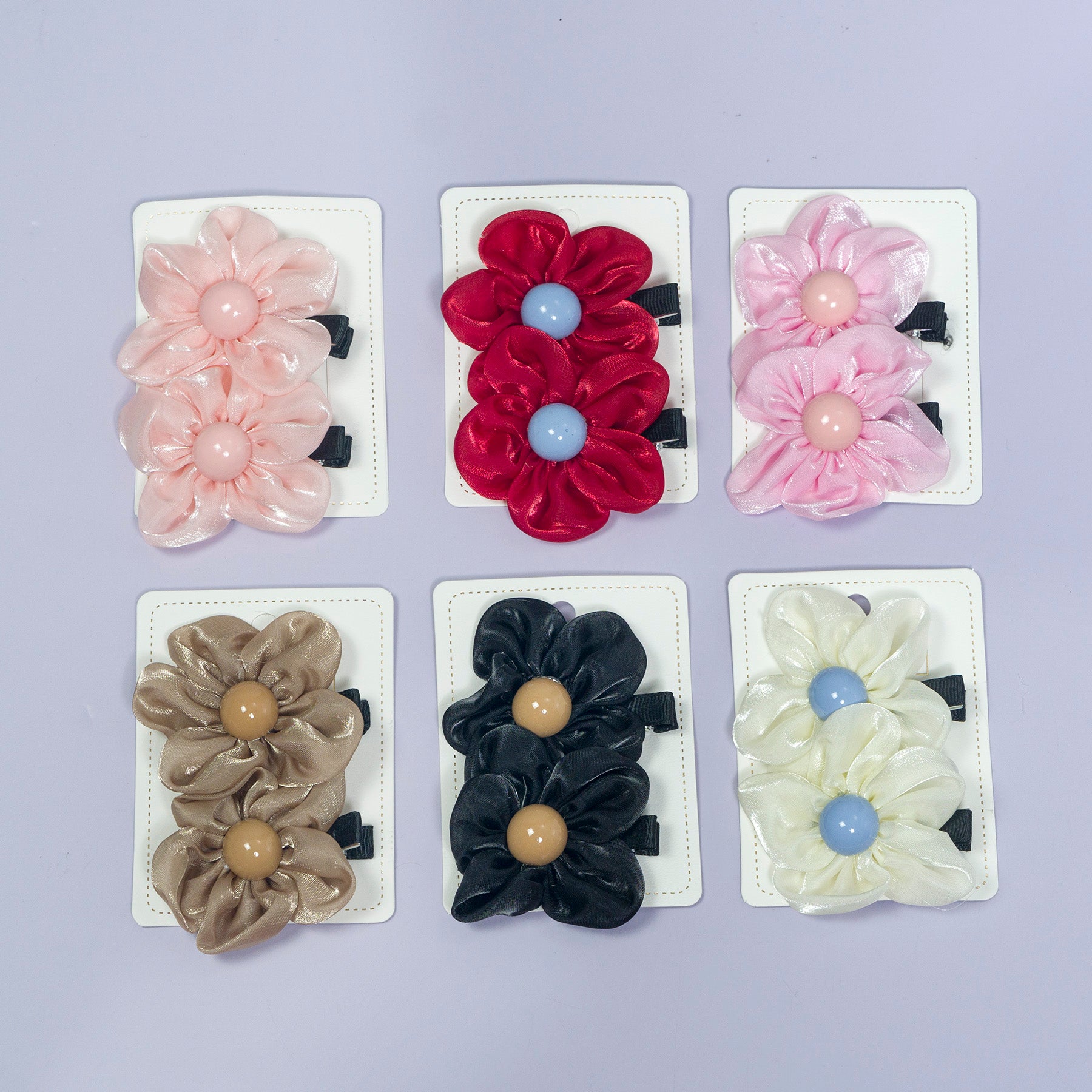 Satin Flower Hair Clip Set (2 pcs) – UBK3120