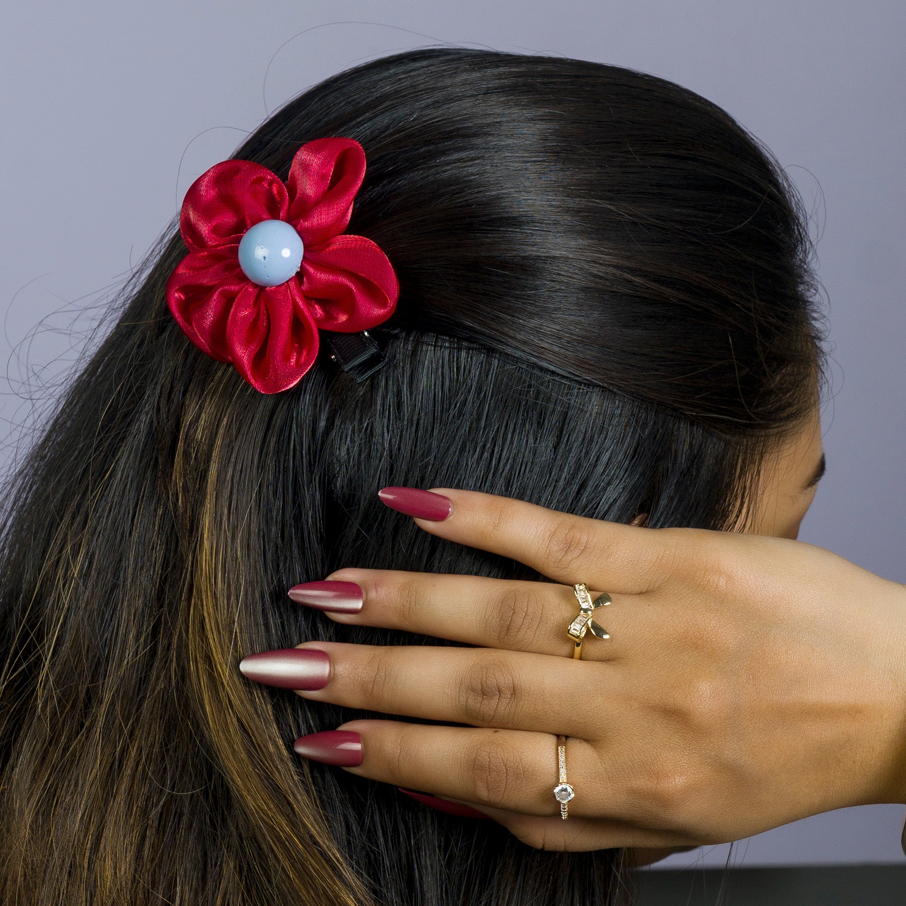 Satin Flower Hair Clip Set (2 pcs) – UBK3120
