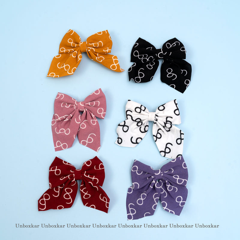 Printed hair bow with Alligator pin - UBK2023