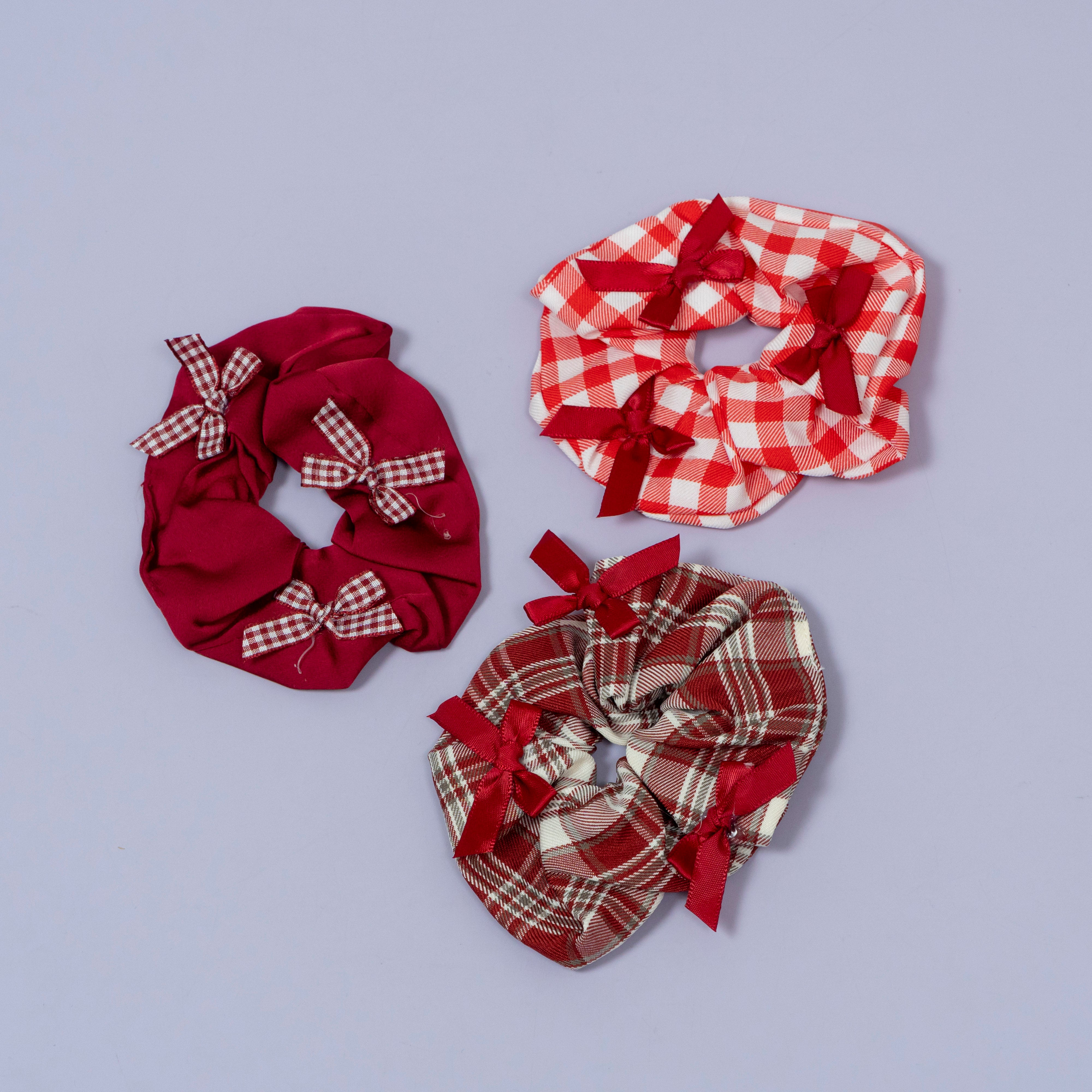 Classic Checkered Bow Scrunchie Set – UBK3587