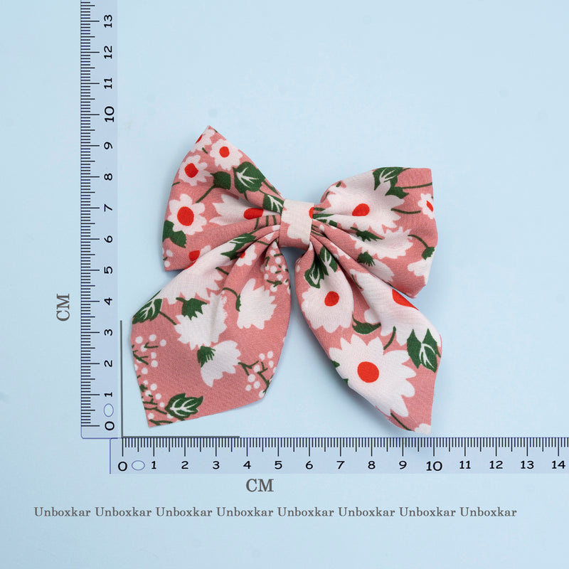 Printed hair bow with Alligator pin - UBK2026