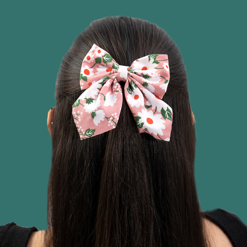 Printed hair bow with Alligator pin - UBK2026