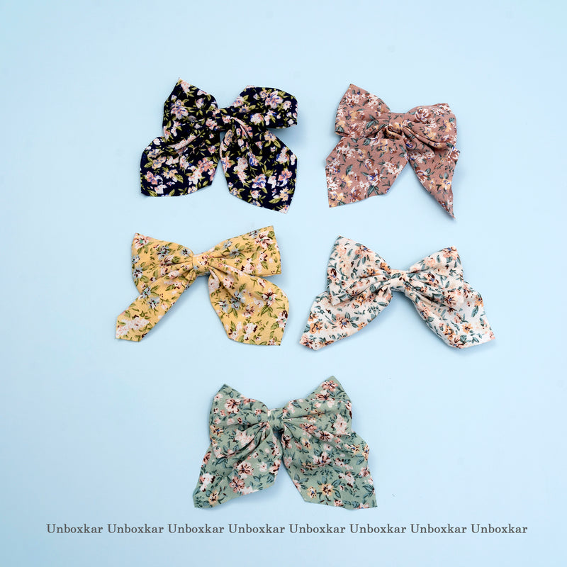 Printed hair bow with Alligator pin - UBK2031