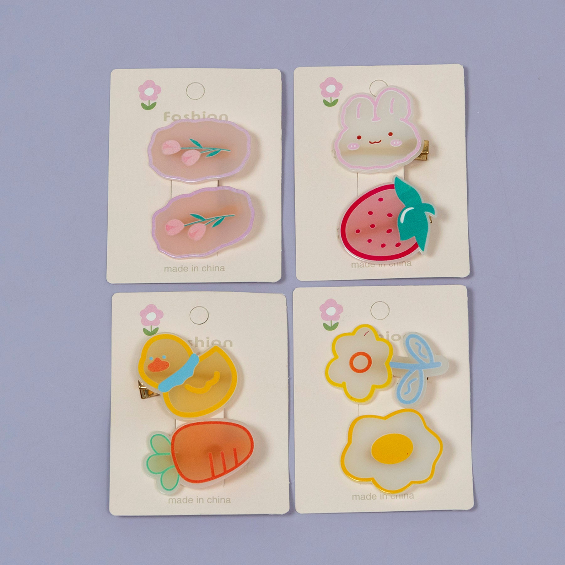 Cute Bunny & Fruit Hair Clip Set – UBK3593