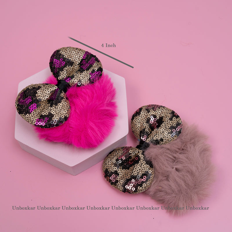 Fur bow scrunchies - UBK1870