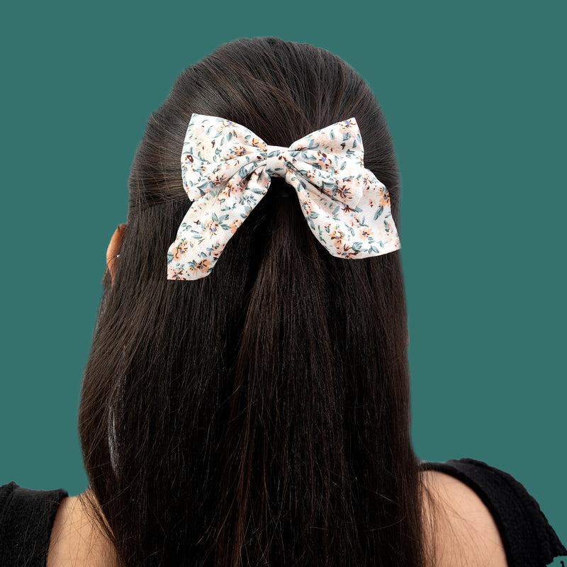 Printed hair bow with Alligator pin - UBK2031
