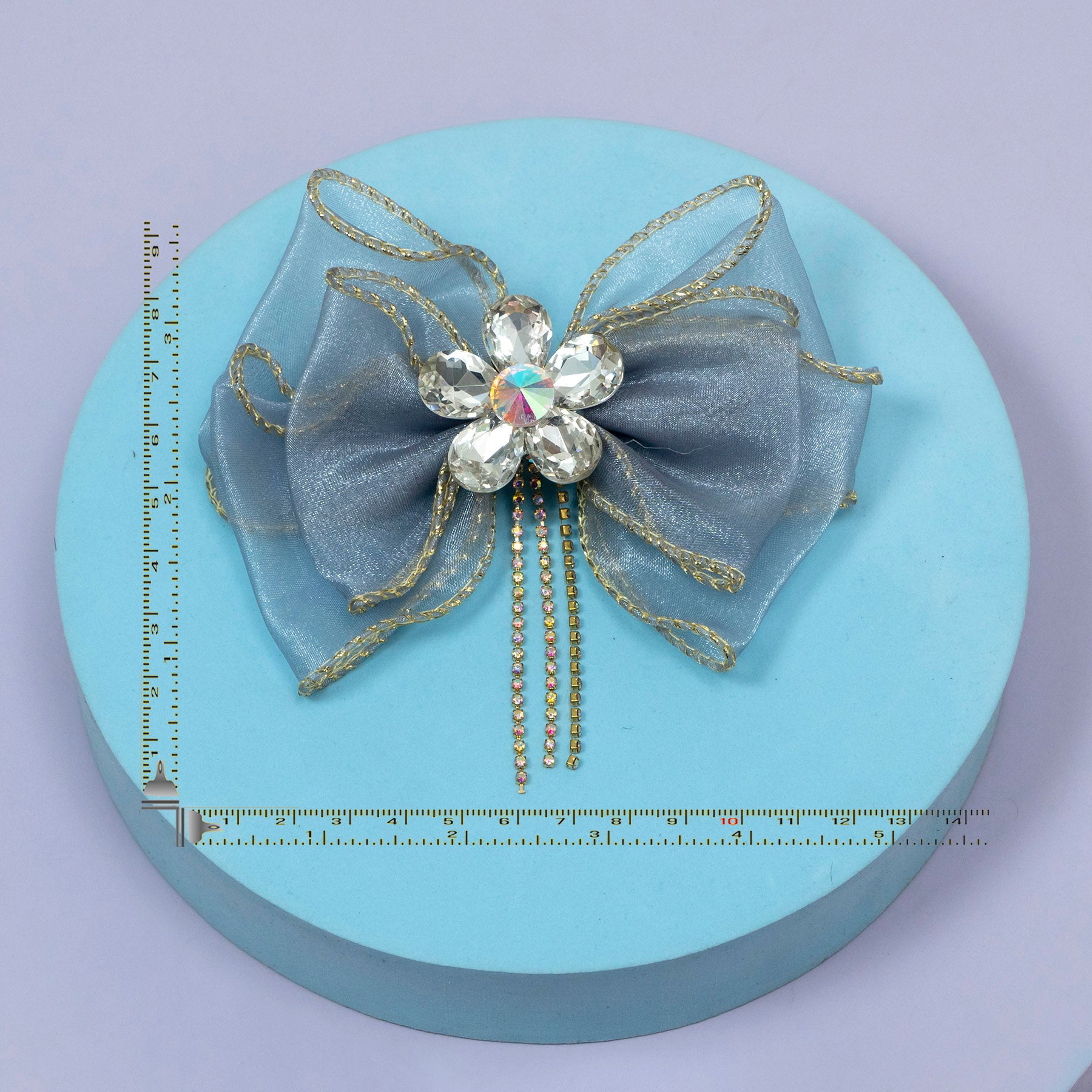 Organza Crystal Bow Hair Clip – UBK3605