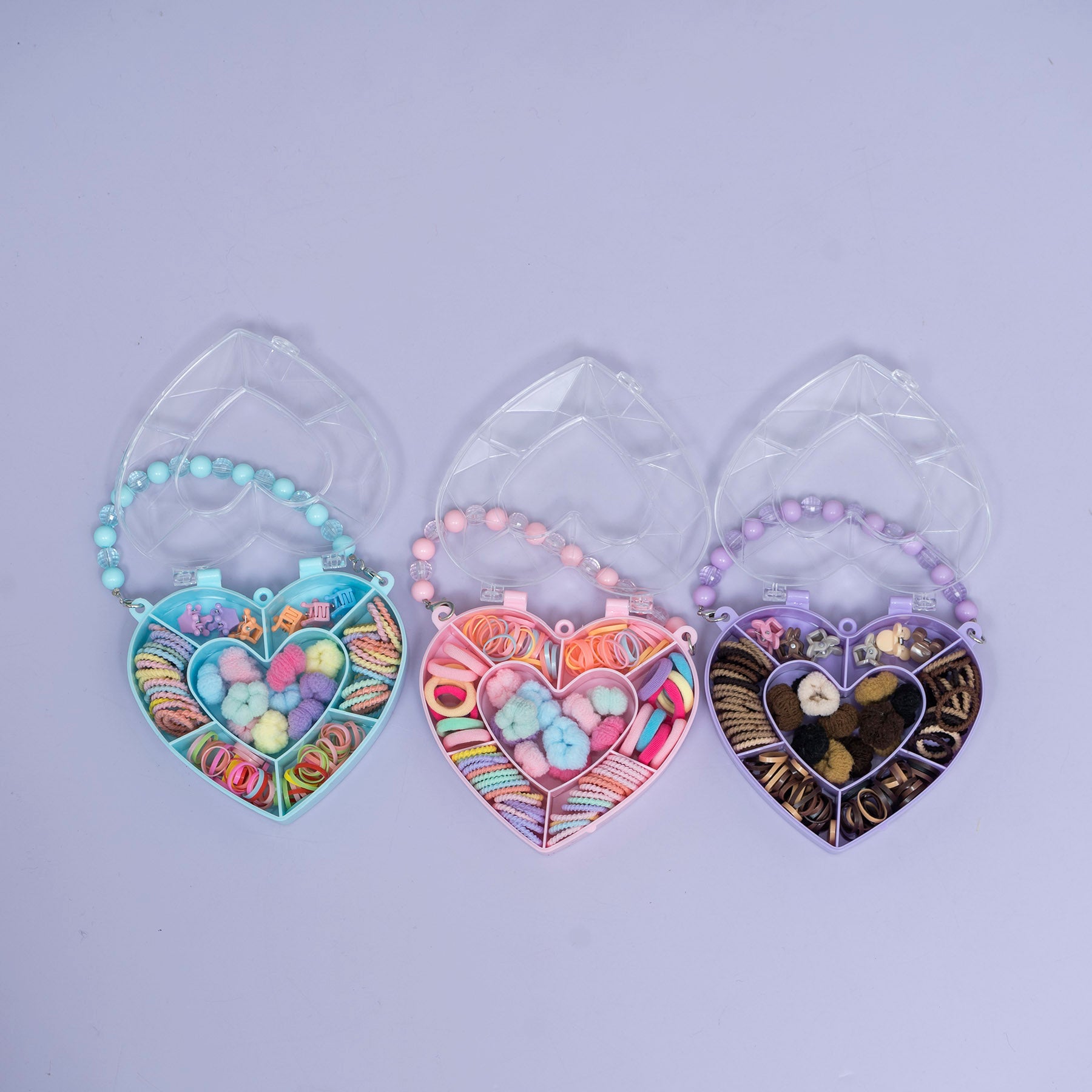 Heart Kids Hair Accessories Organizer Box with Beaded Handle – UBK3682