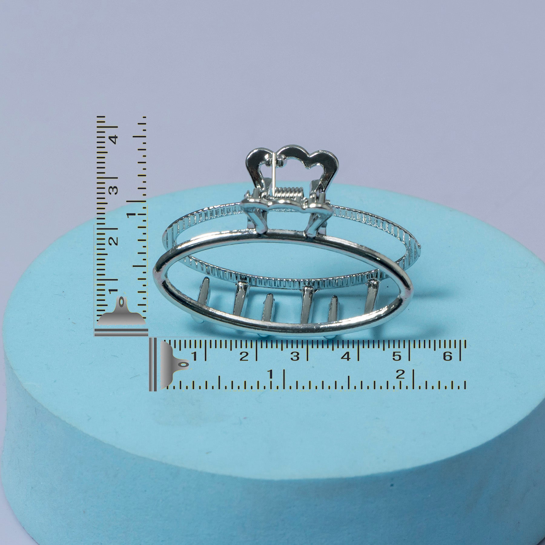 Heart Crown Oval Metal Hair Claw – UBK3494