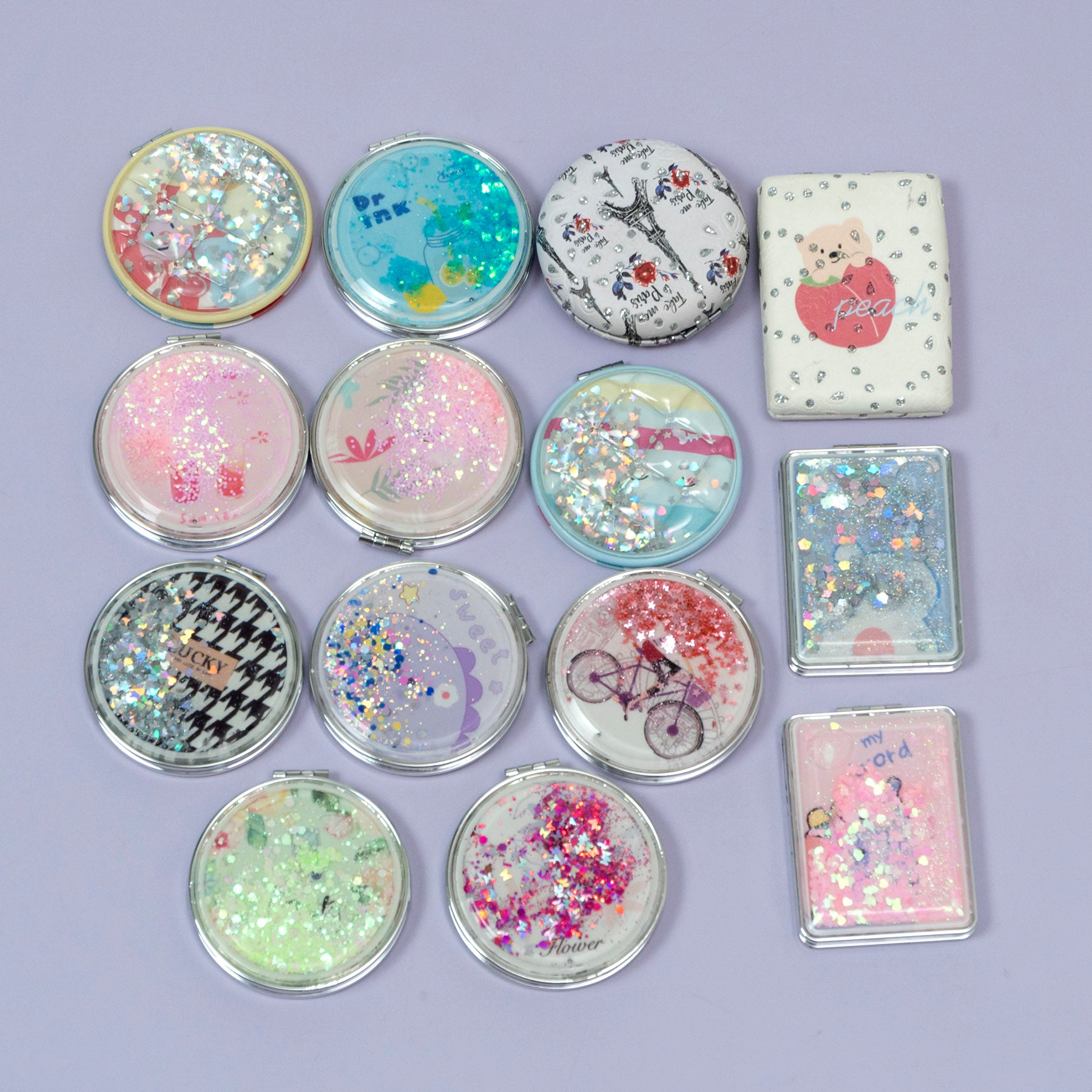 Assorted Glitter Compact Mirror – UBK3613