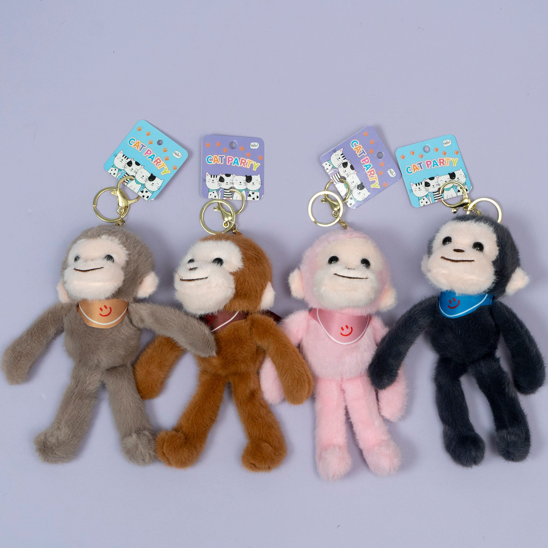 Plush Monkey Keychain with Metal Ring – UBK3625