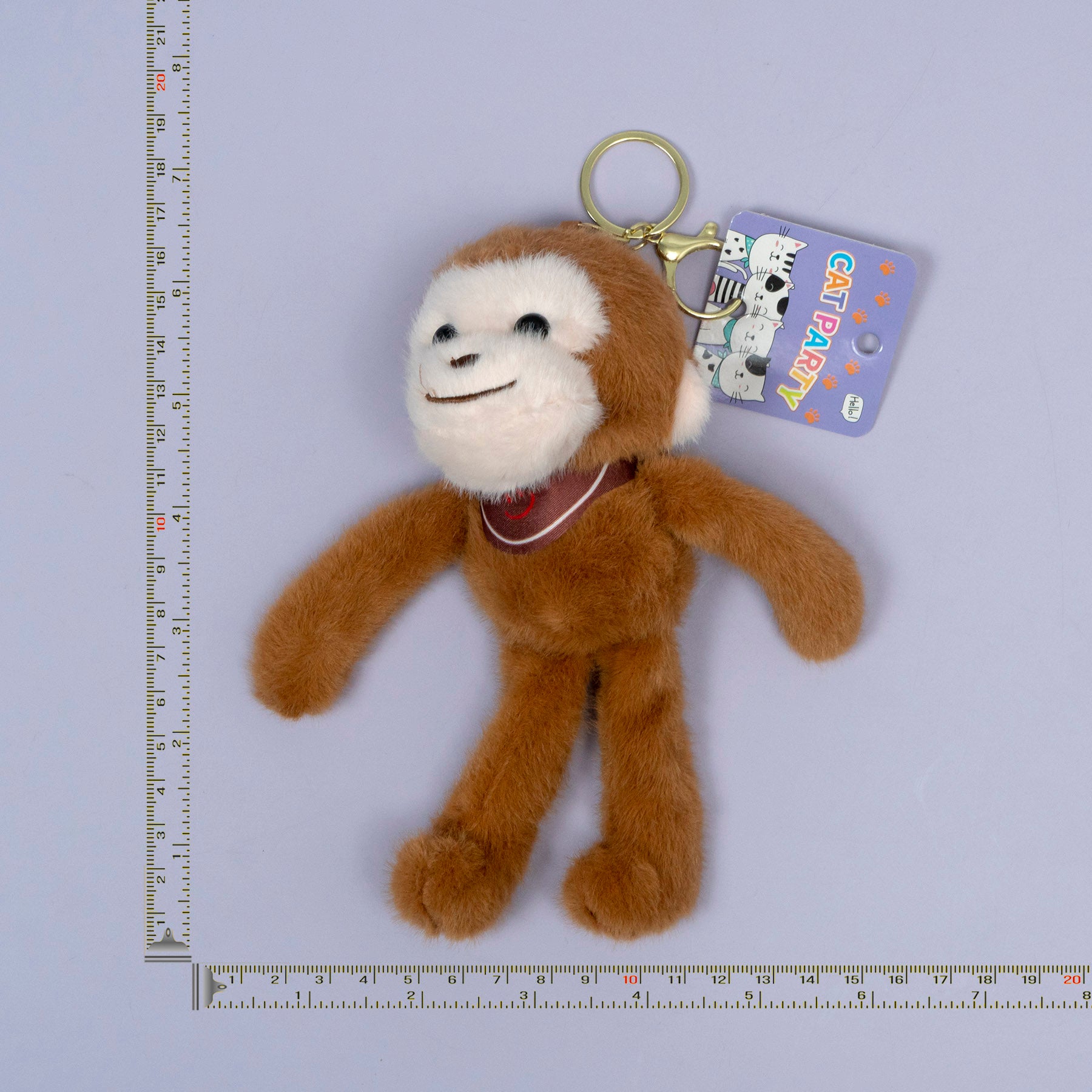 Plush Monkey Keychain with Metal Ring – UBK3625