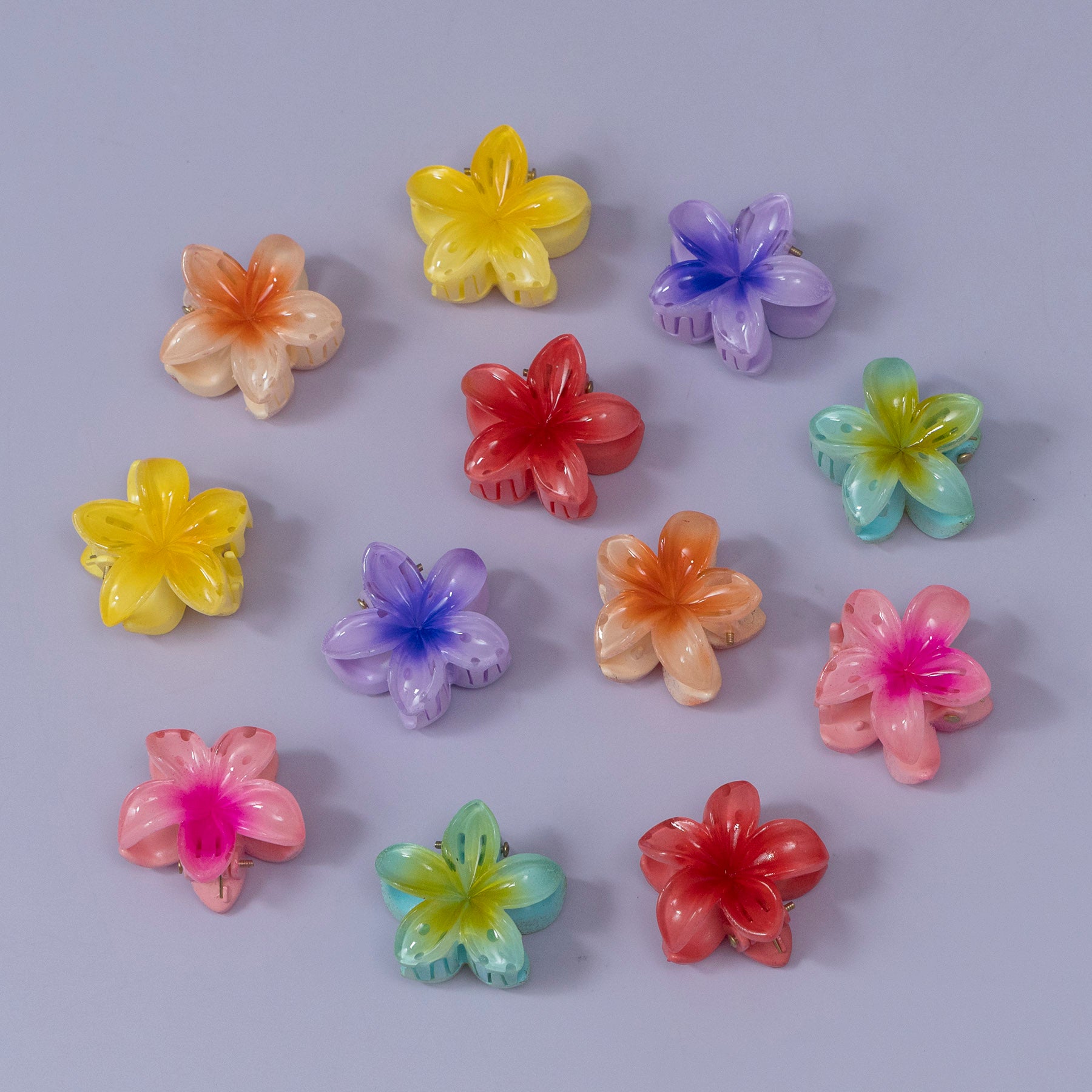 Mini Glossy Flower Hair Claw Set – UBK3329