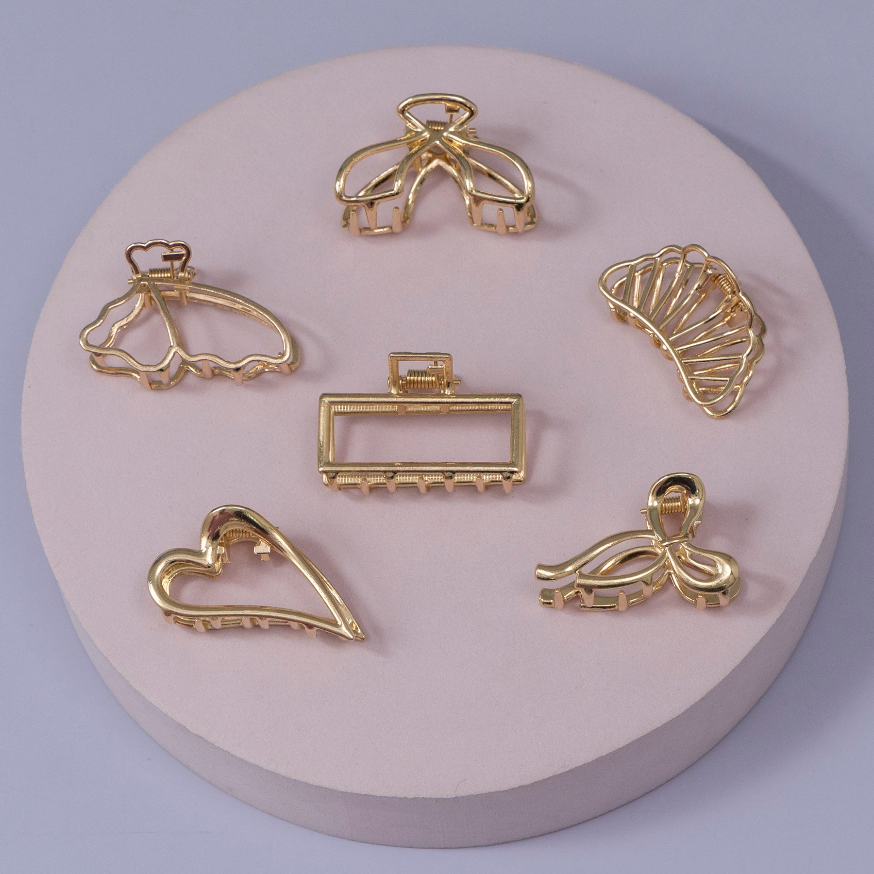 Golden Metal Hair Claw Set – UBK3330