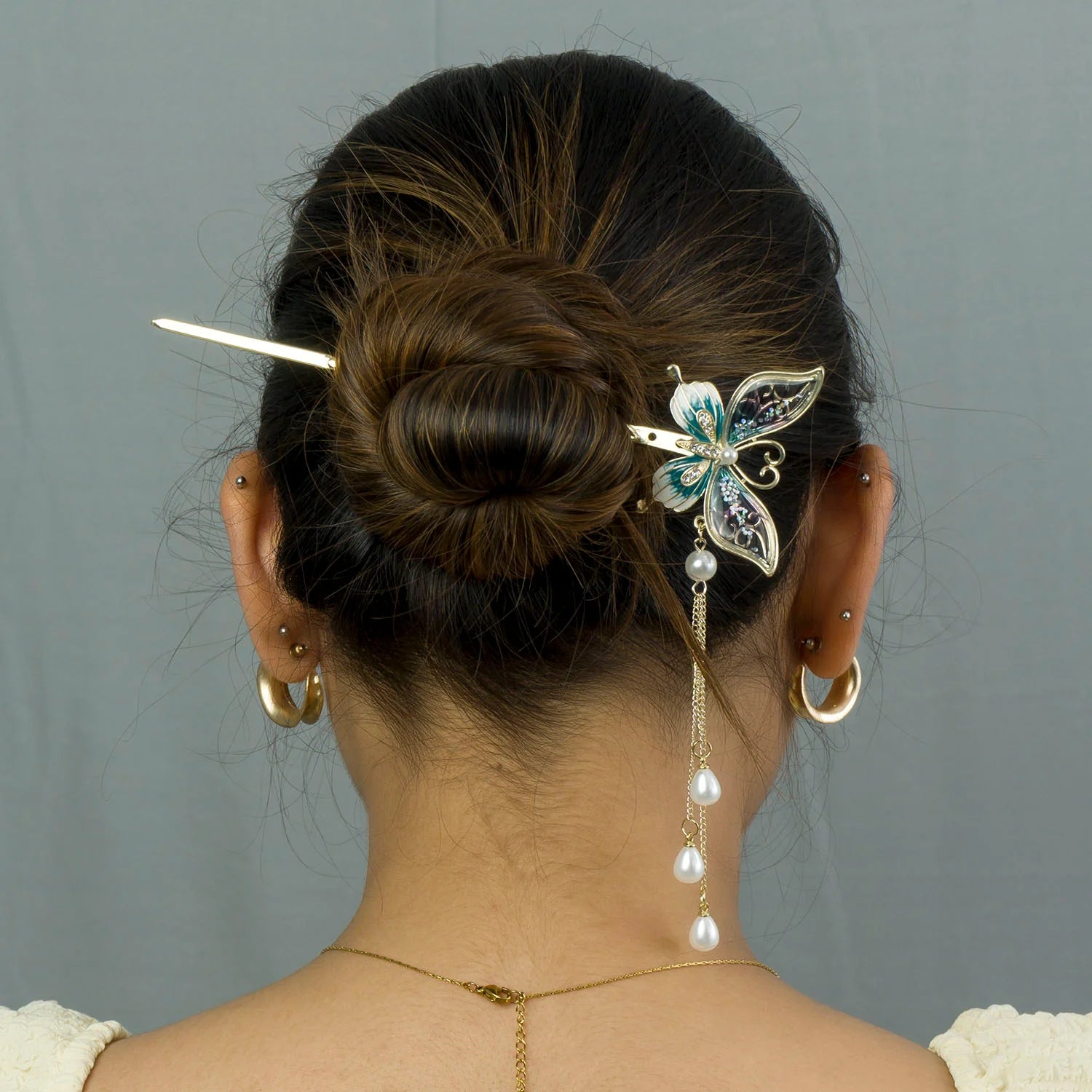 ZAYA Floral Pearl Dangling Hair Pin – UBK3522