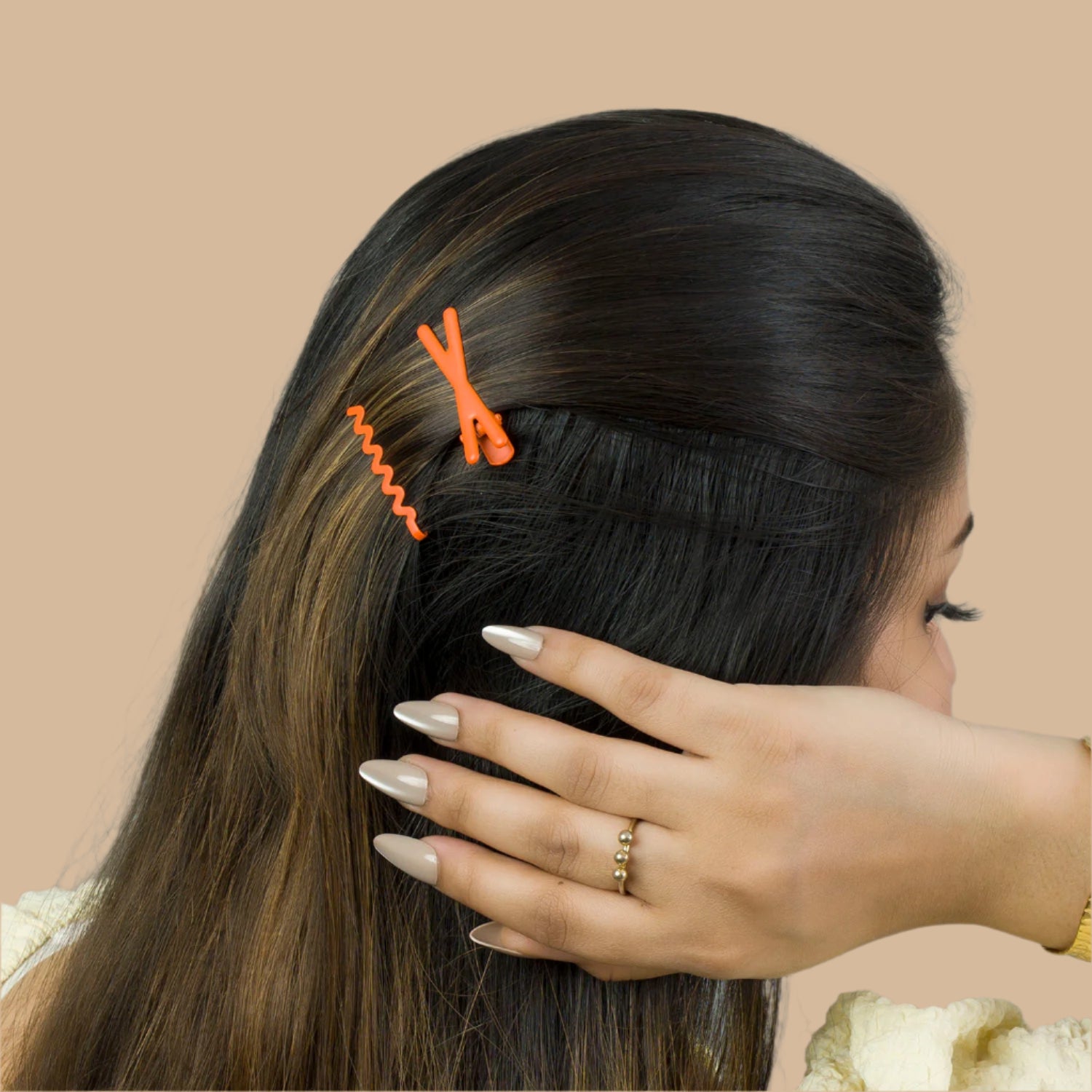 Matt alligator Hair Pin (Set Of 4)  - UBK2964