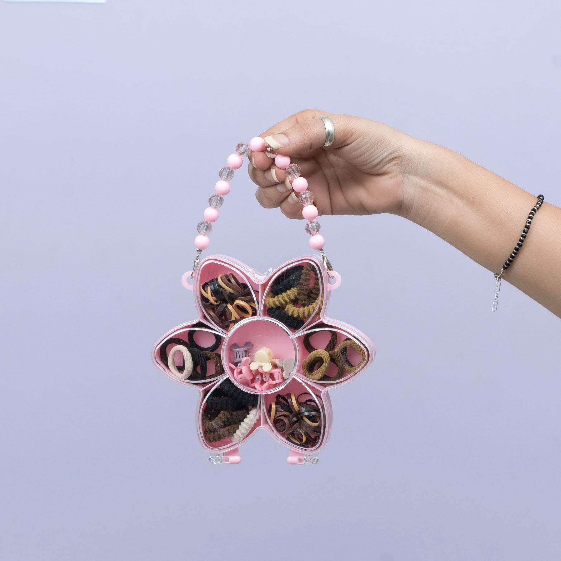 Kids Flower Hair Accessories Organizer Box with Handle – UBK3686