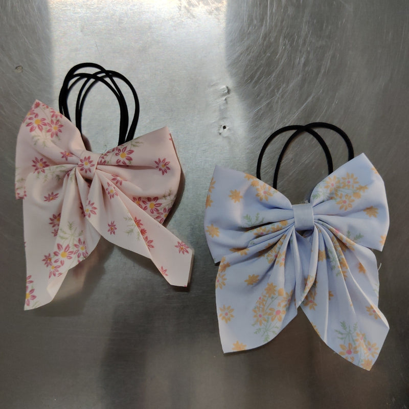 Printed Hair bow with Rubber Band - UBK1552