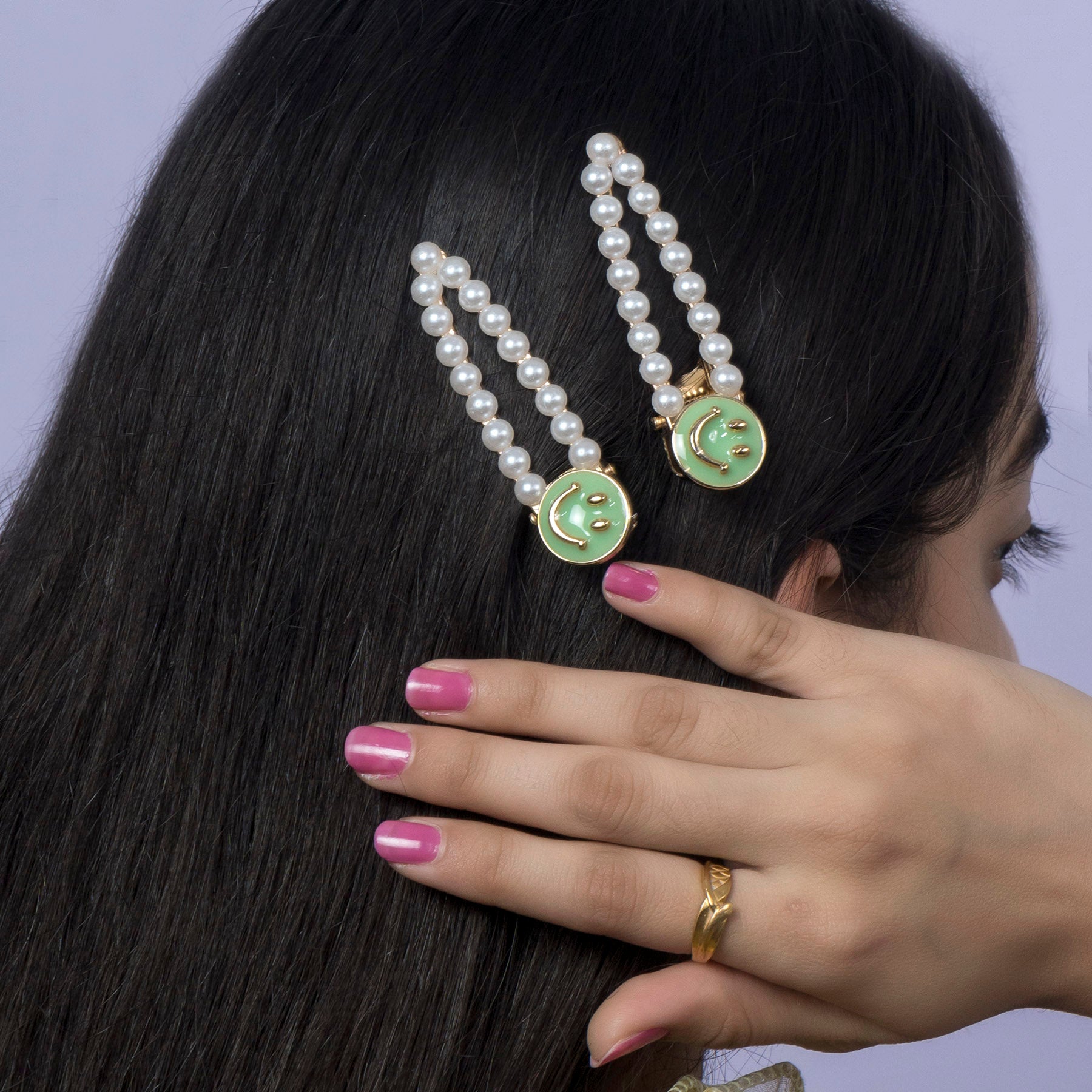 Pearl Smiley Hair Pin Set – UBK3333