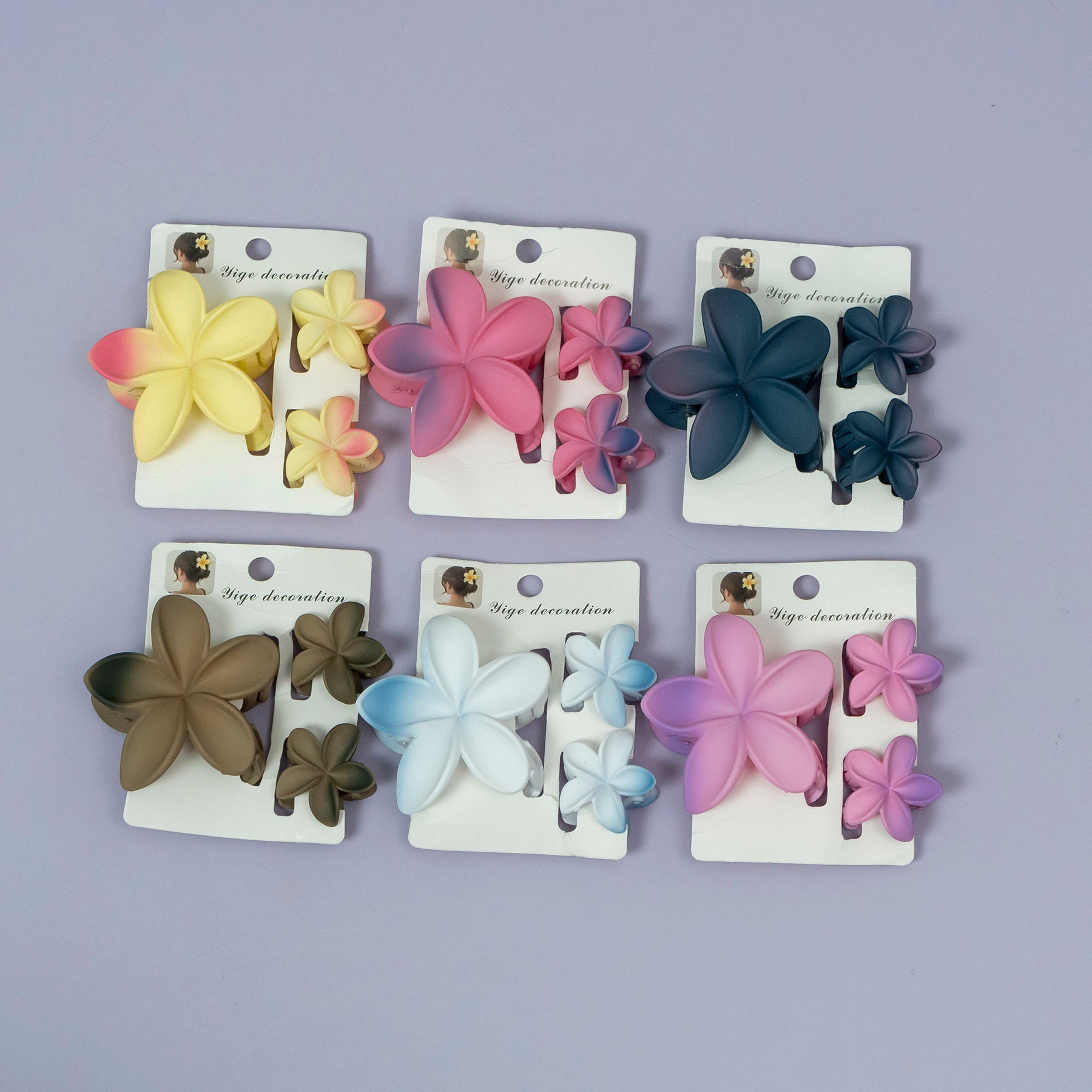Matte Flower Hair Claw Combo (3Pcs) – UBK3669