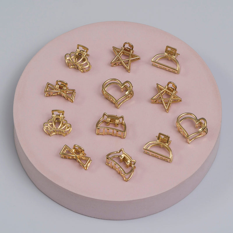 Mini metal hair claws 6 Pcs - UBK3023