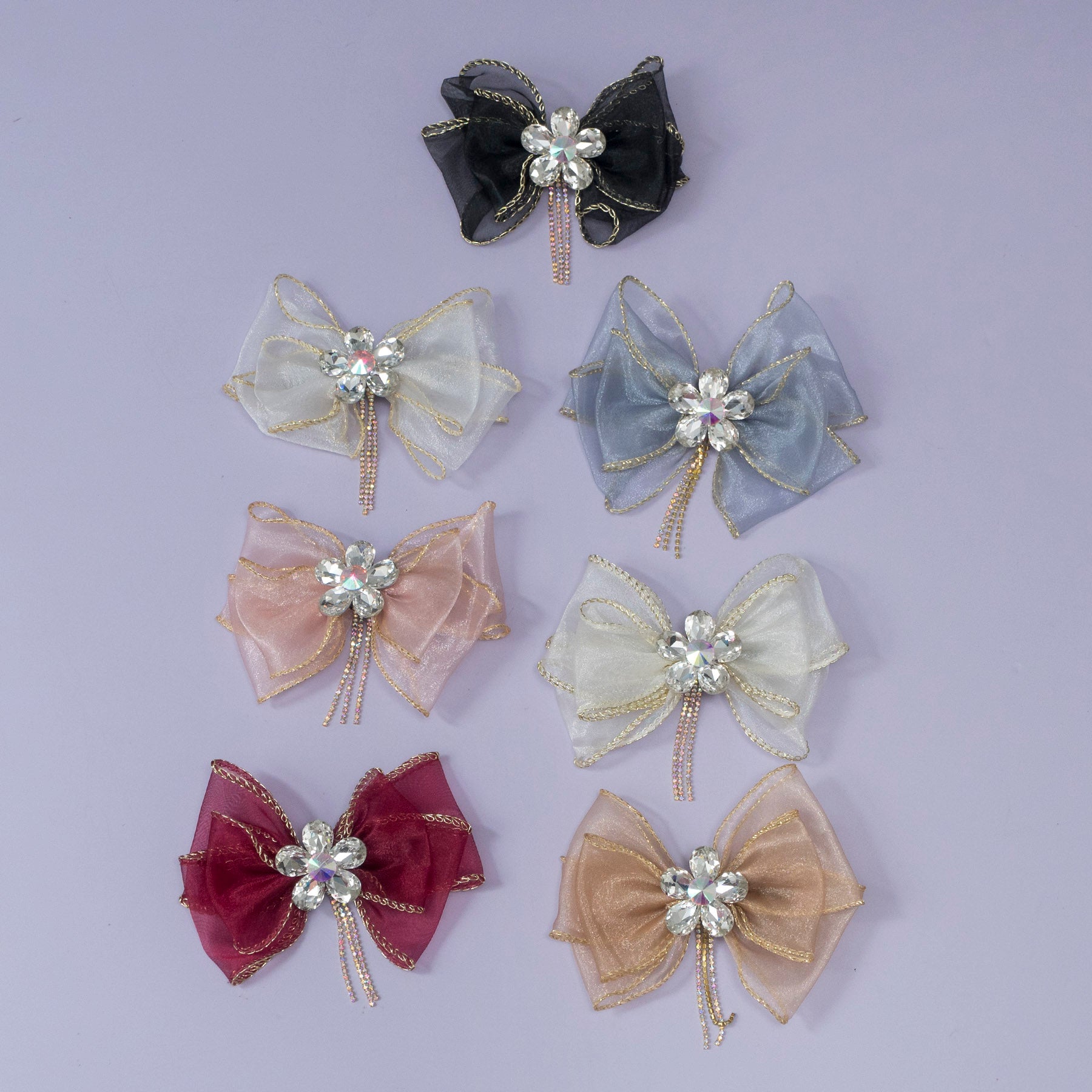 Crystal Bloom Bow Hair Clip – UBK3338