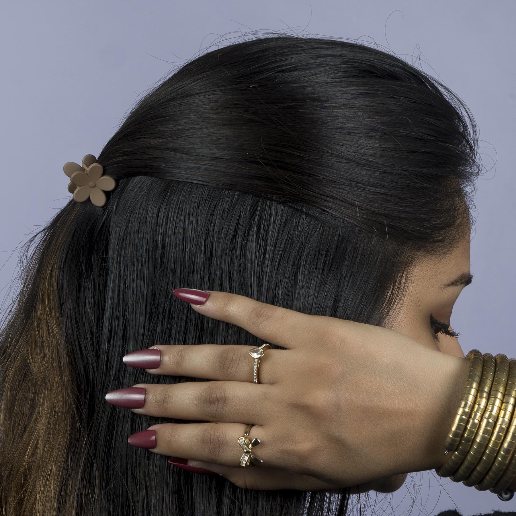 Flower Claw & Hair Tie Set – 10 Pcs Combo – UBK3287