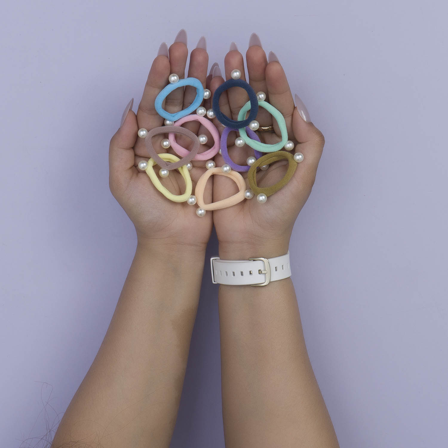 Soft hair ties with zipper  (12Pcs) - UBK2993