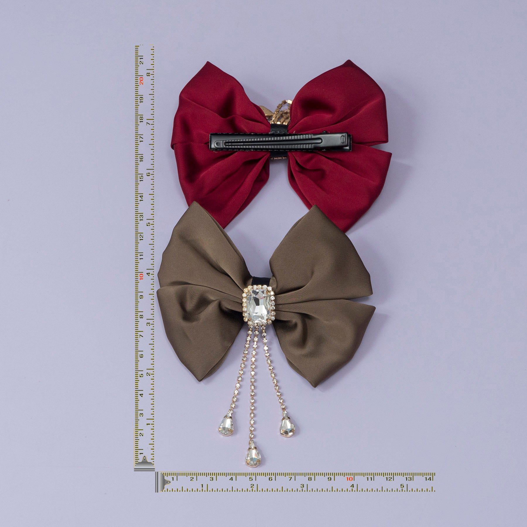 Royal Satin Crystal Drop Bow – UBK3340