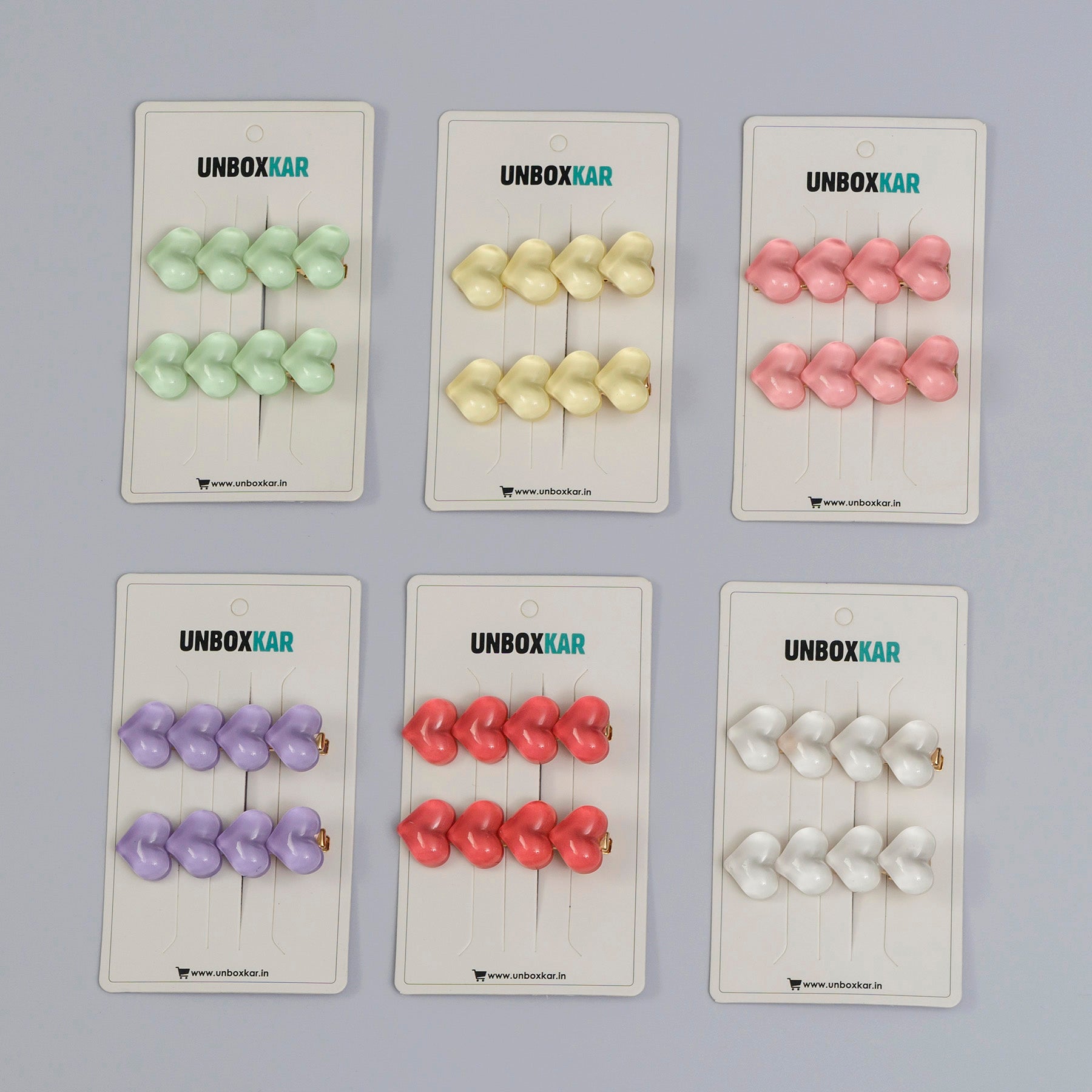 Heart shaded hair pins (2Pcs) - UBK3028
