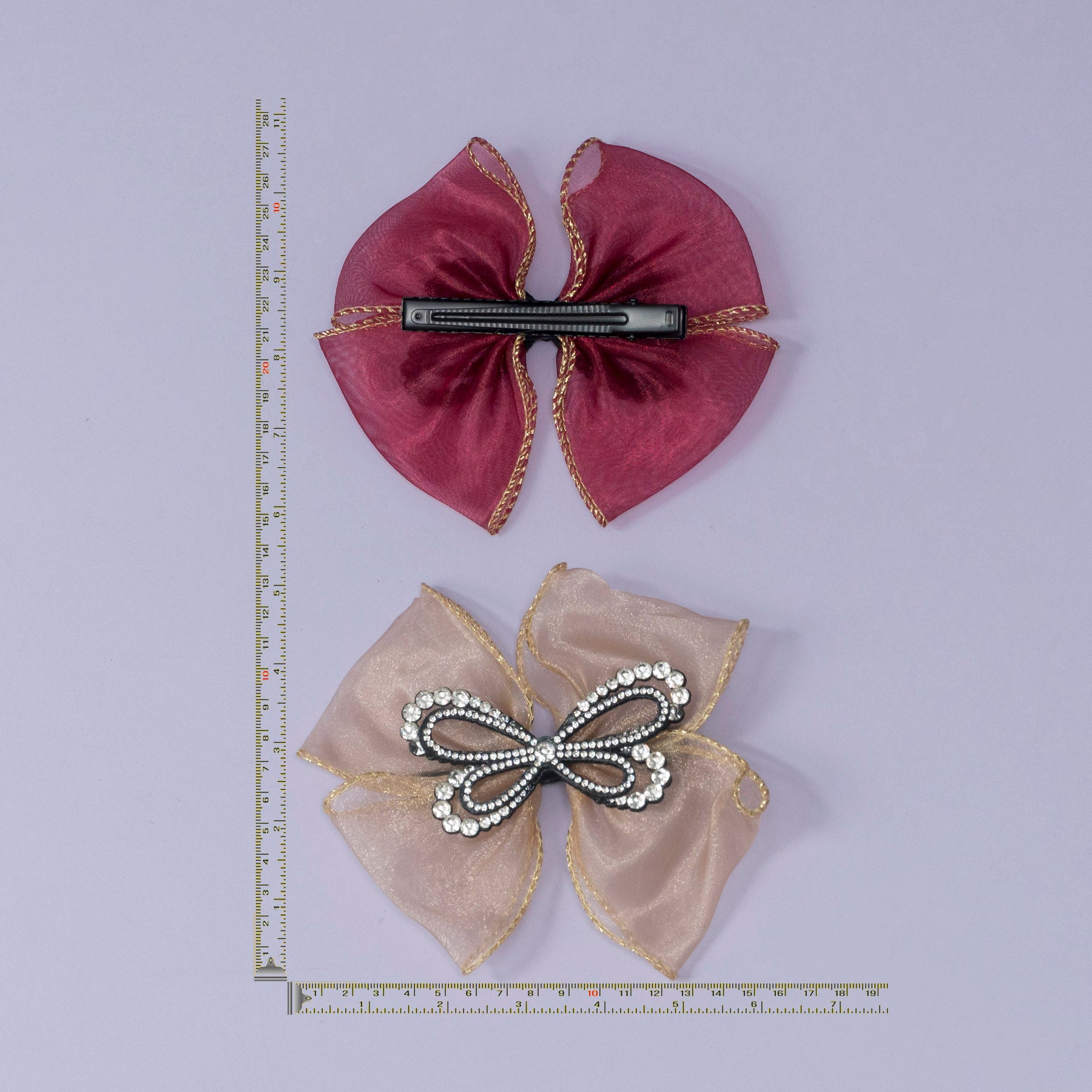 Crystal Butterfly Organza Bow – UBK3343