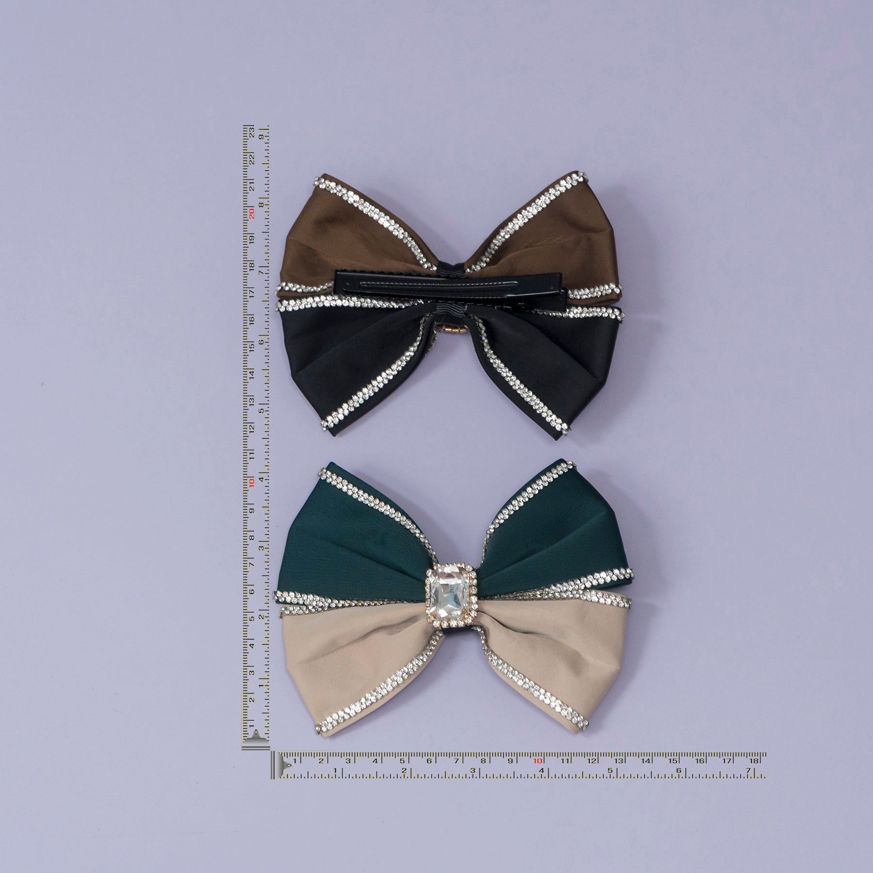 Dual Tone Rhinestone Bow Clip – UBK3344
