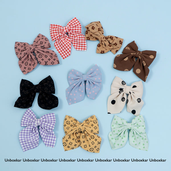Printed hair bow with Alligator pin - UBK2106