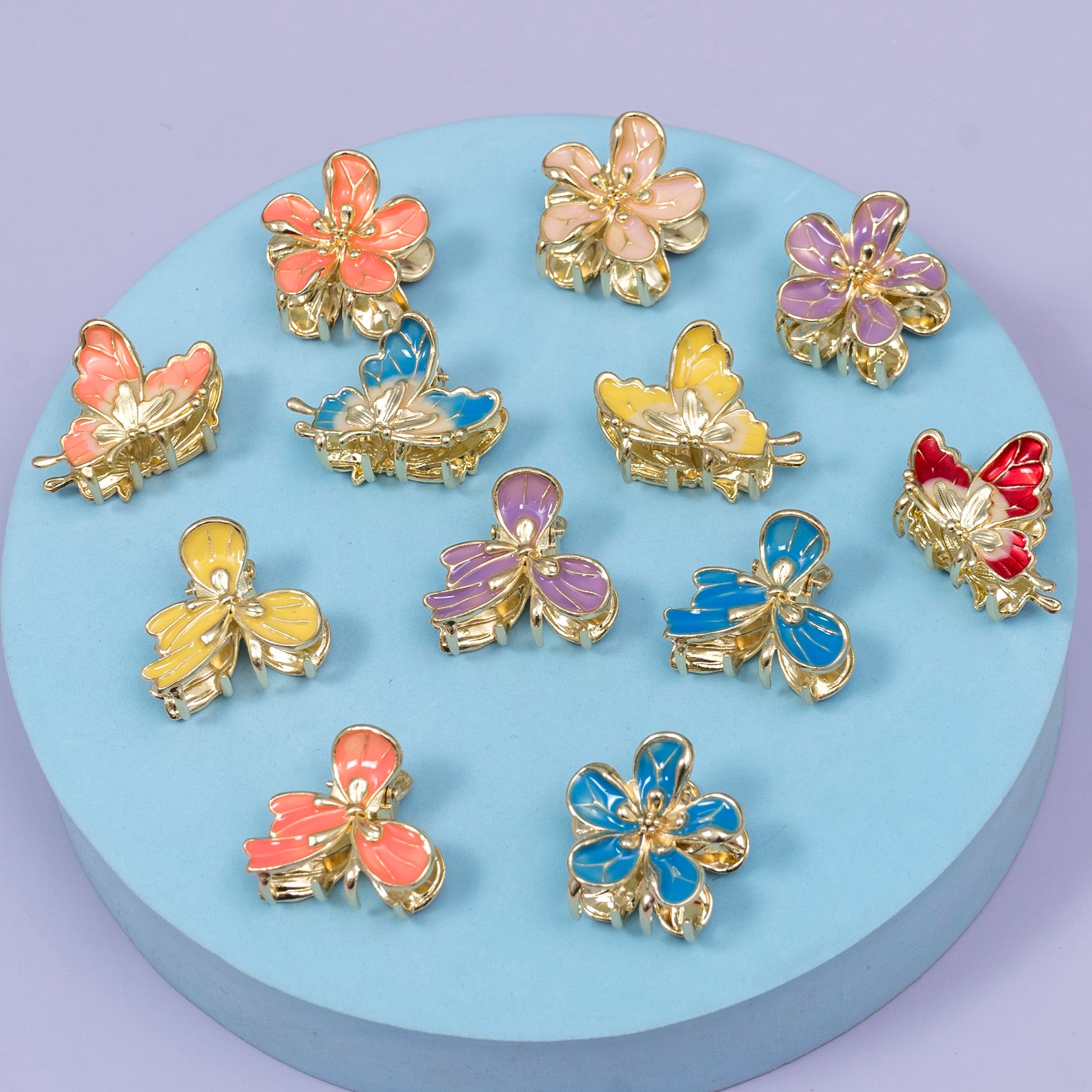 Mini Butterfly & Floral Metal Hair Claw – UBK3932