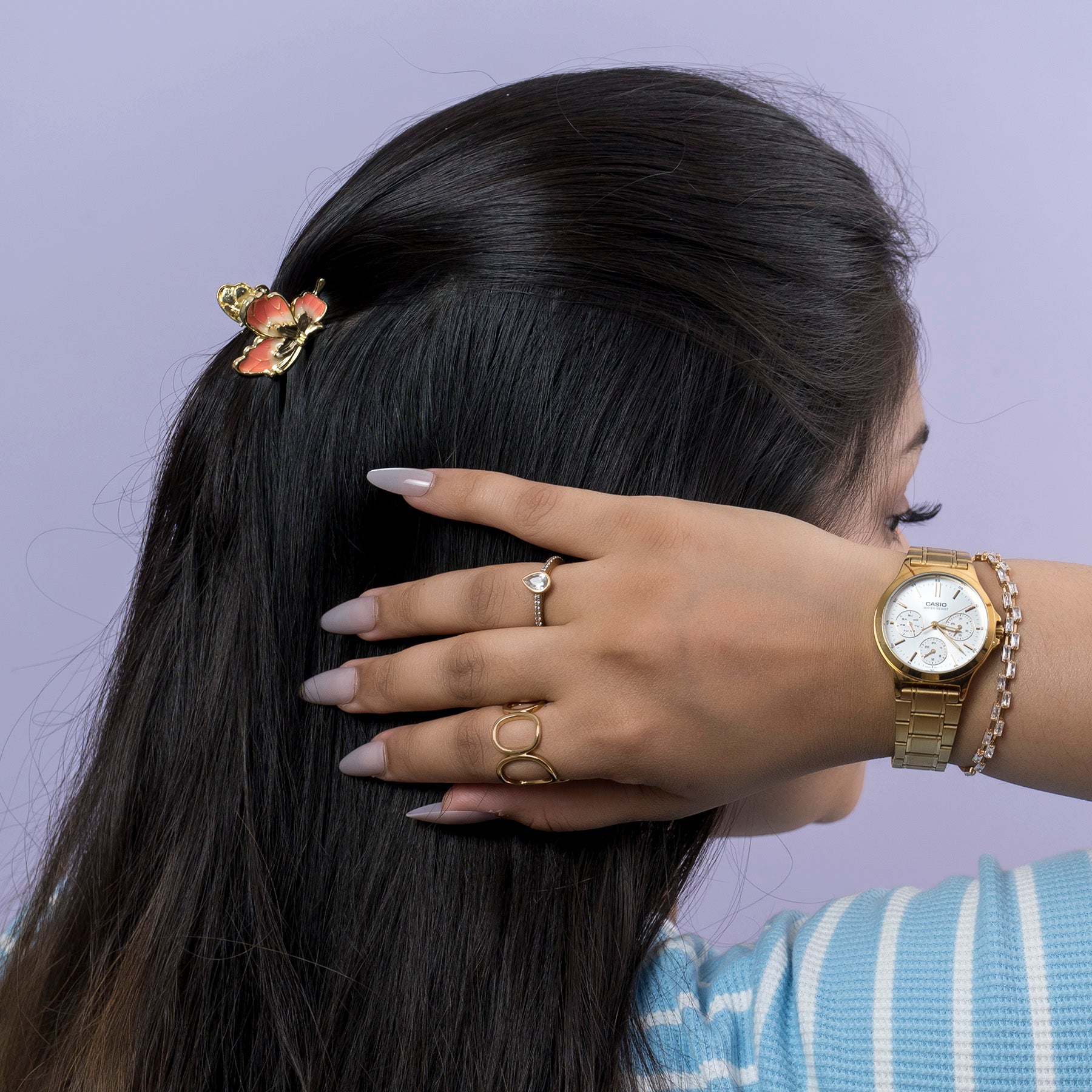 Mini Butterfly & Floral Metal Hair Claw – UBK3932