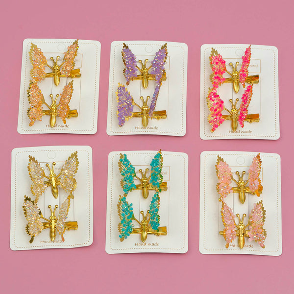 Butterfly glitter pins (2Pcs) - UBK2772