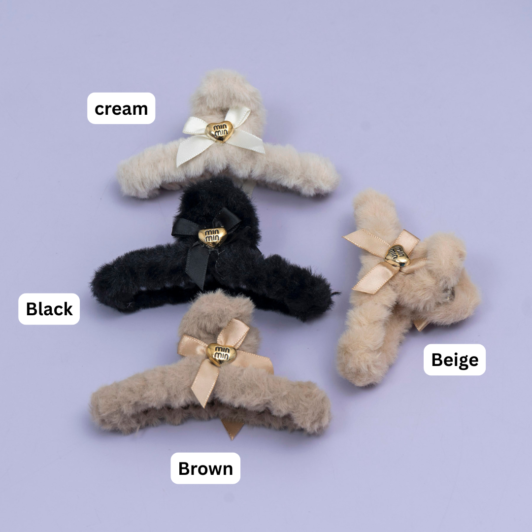 Fur Bow Hair Claw – UBK3840