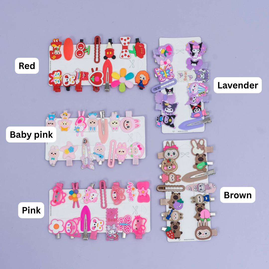 Kids Cartoon Hair Clip Set (14Pcs) – UBK3860
