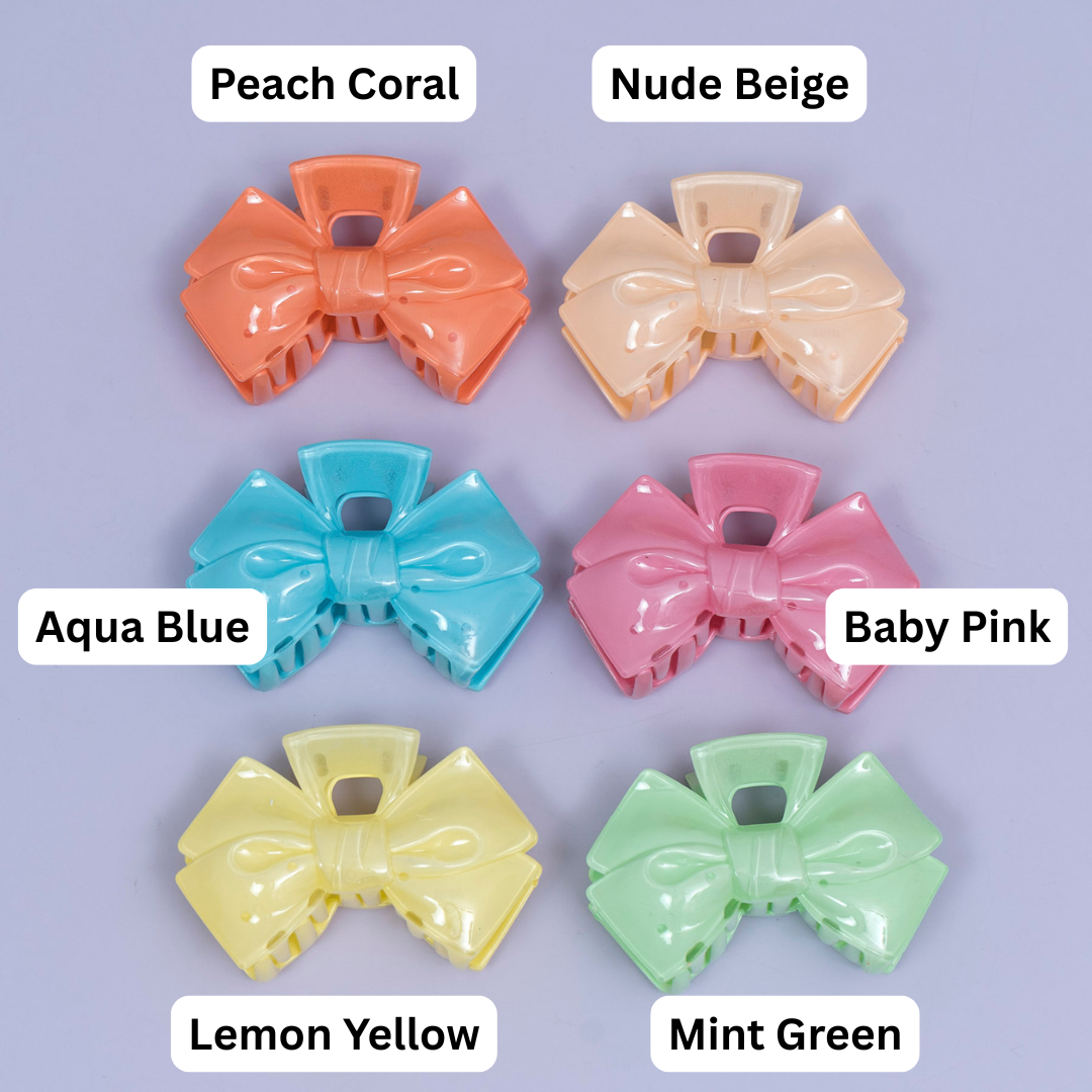 Glossy Pastel Bow Hair Claw – UBK3710