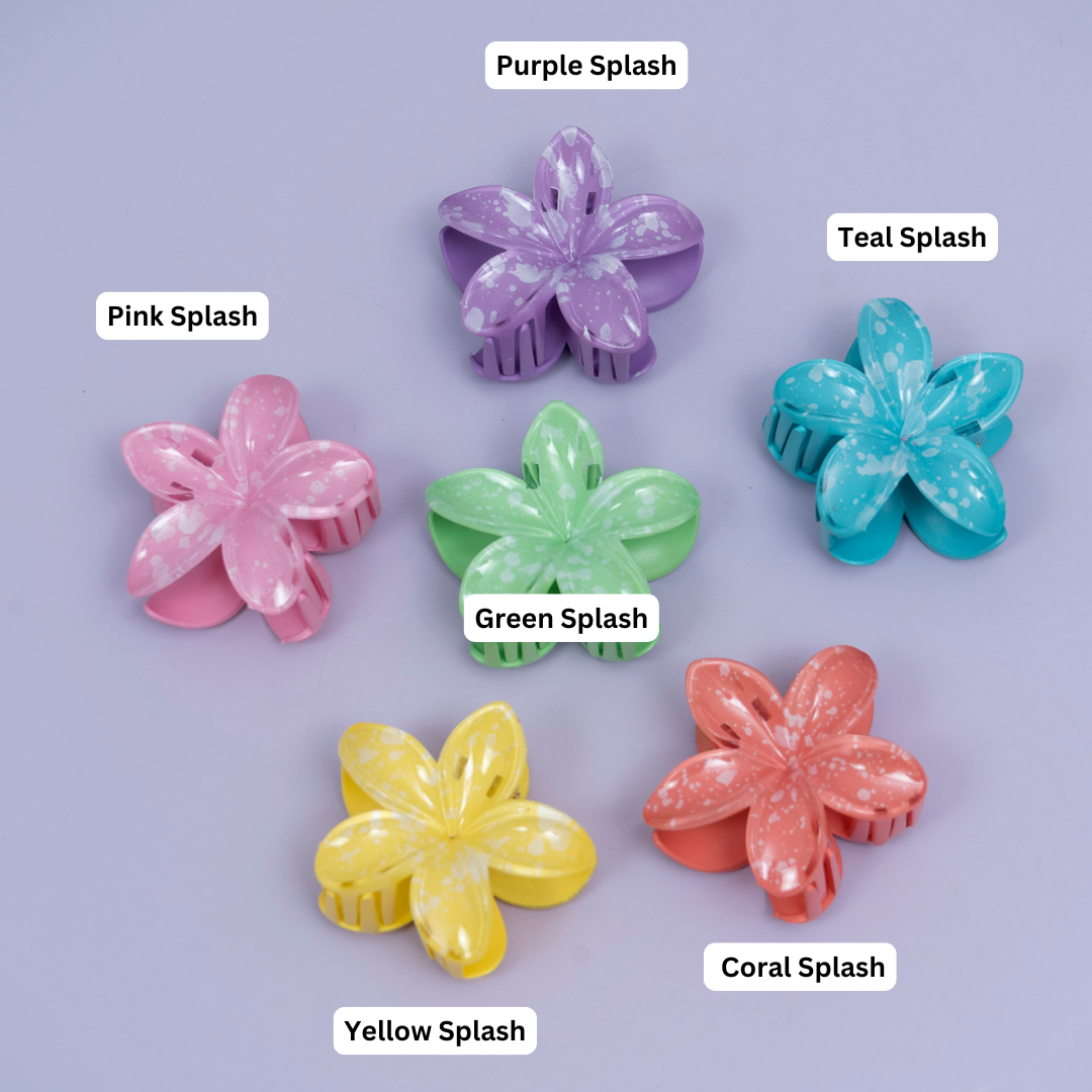 Glossy Splash Floral Hair Claw – UBK3755