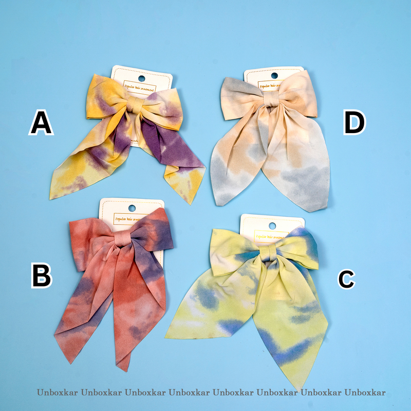 Tie dye print hair bow with Alligator pin - UBK2019