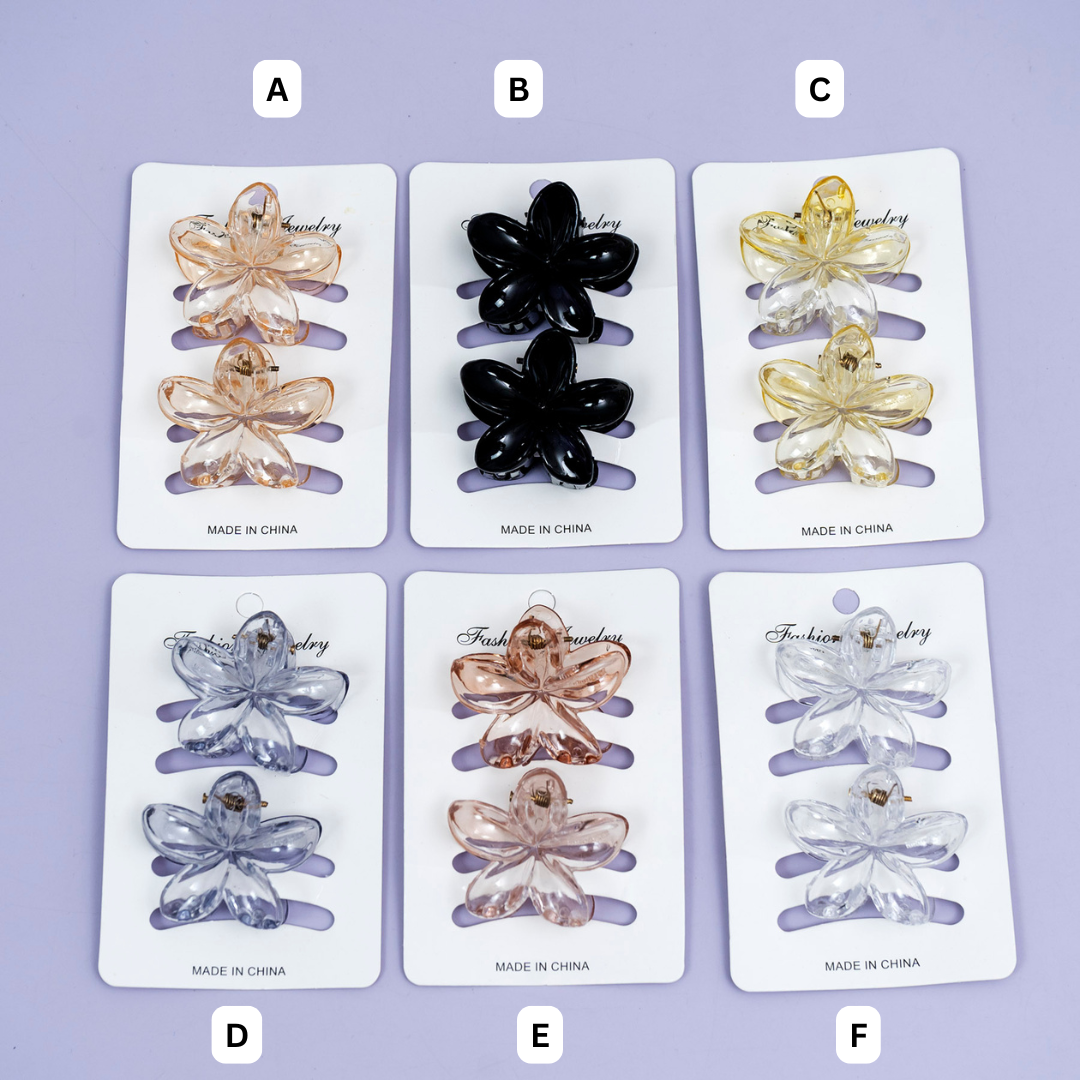 Glossy Mini Flower Hair Claw (Set of 2) – UBK3781
