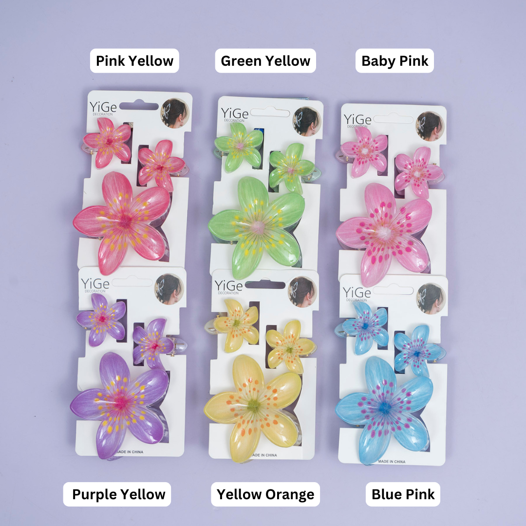 Handpainted Floral Hair Claw Set – UBK3790