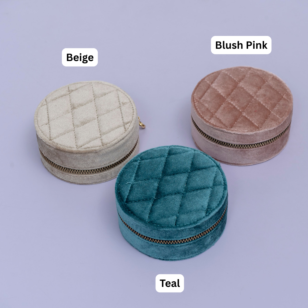 Textured Round Velvet Jewellery Box – UBK3821